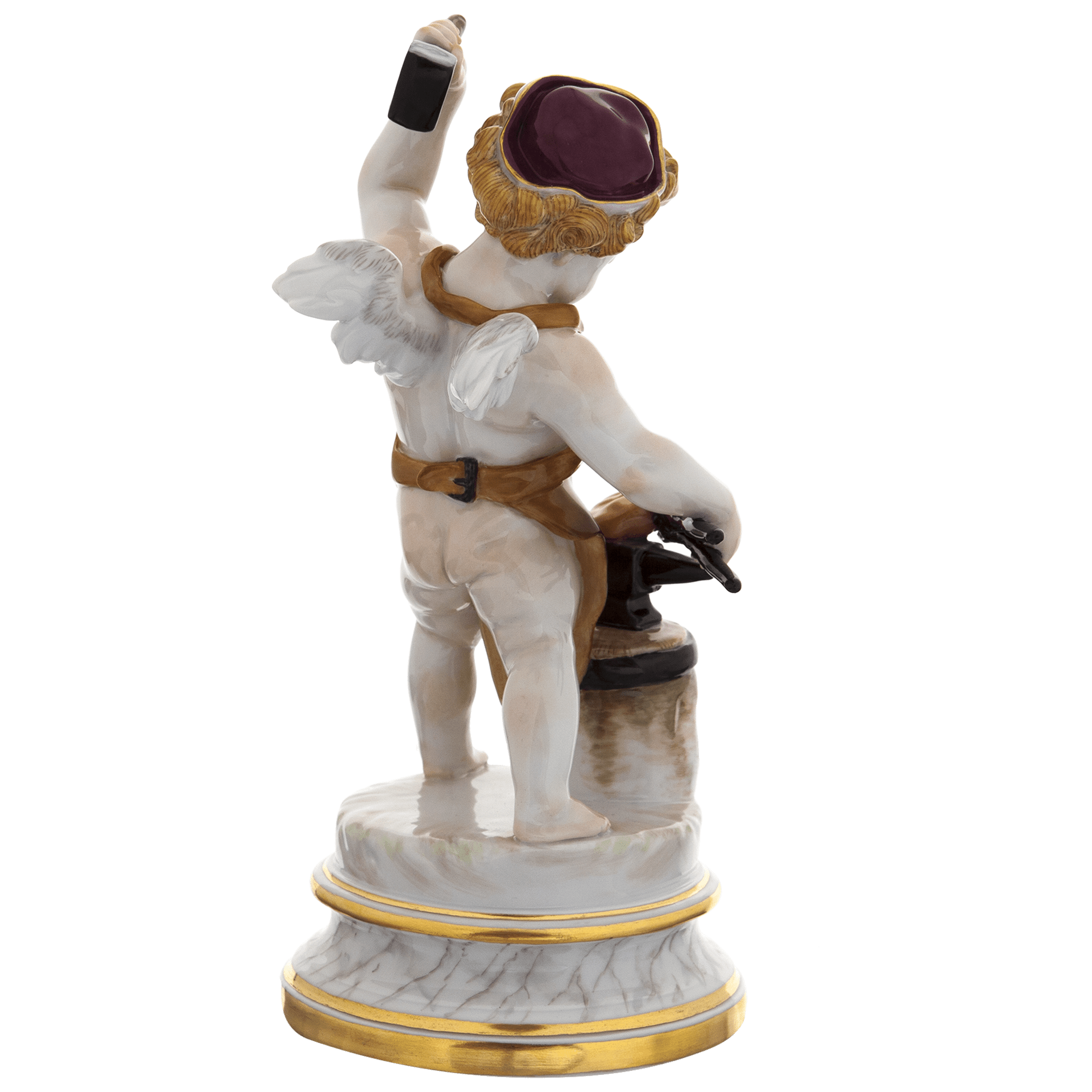 Figur Amor als Schmied, bunt und gold staffiert, H 21 cm | Meissen Figuren Individuell 900300 - 70678 - Meissen Weimar