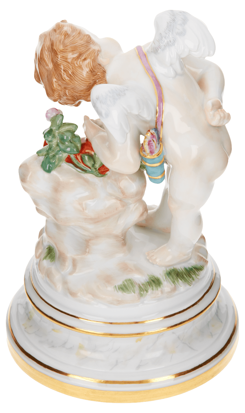 Figur Amor Bunt und gold staffiert, H 17 cm | Meissen Figuren Individuell 900300 - 70685 - Meissen Weimar