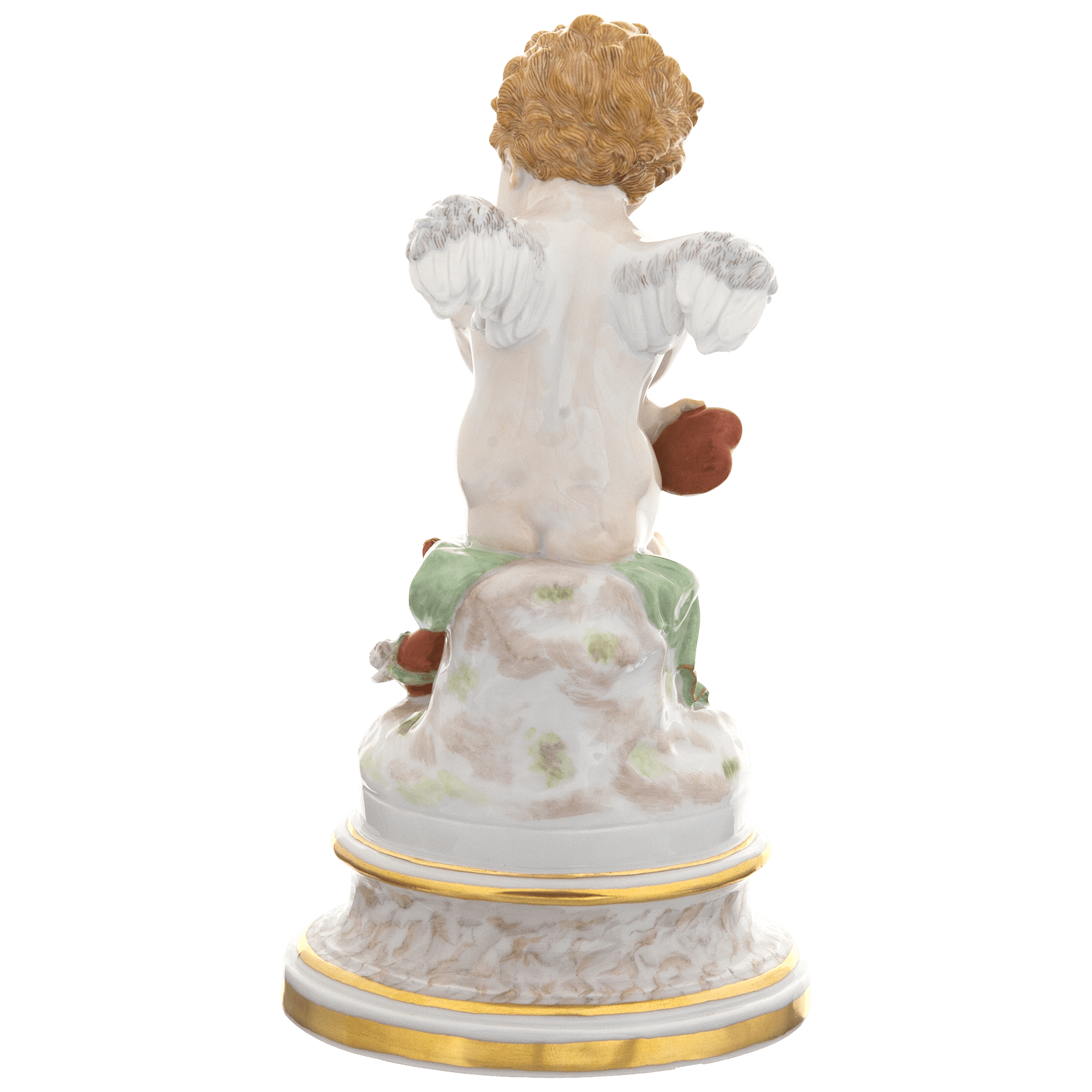 Figur Amor philosophiert über die Liebe, Bunt und gold staffiert, H 18 cm | Meissen Figuren Individuell 900300 - 70667 - Meissen Weimar