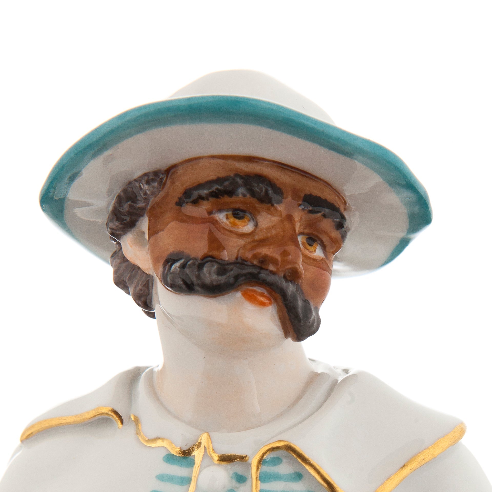 Figur Brighella, bunt und gold staffiert, H 17 cm | Meissen Figuren Individuell 900300 - 64560 - Meissen Weimar
