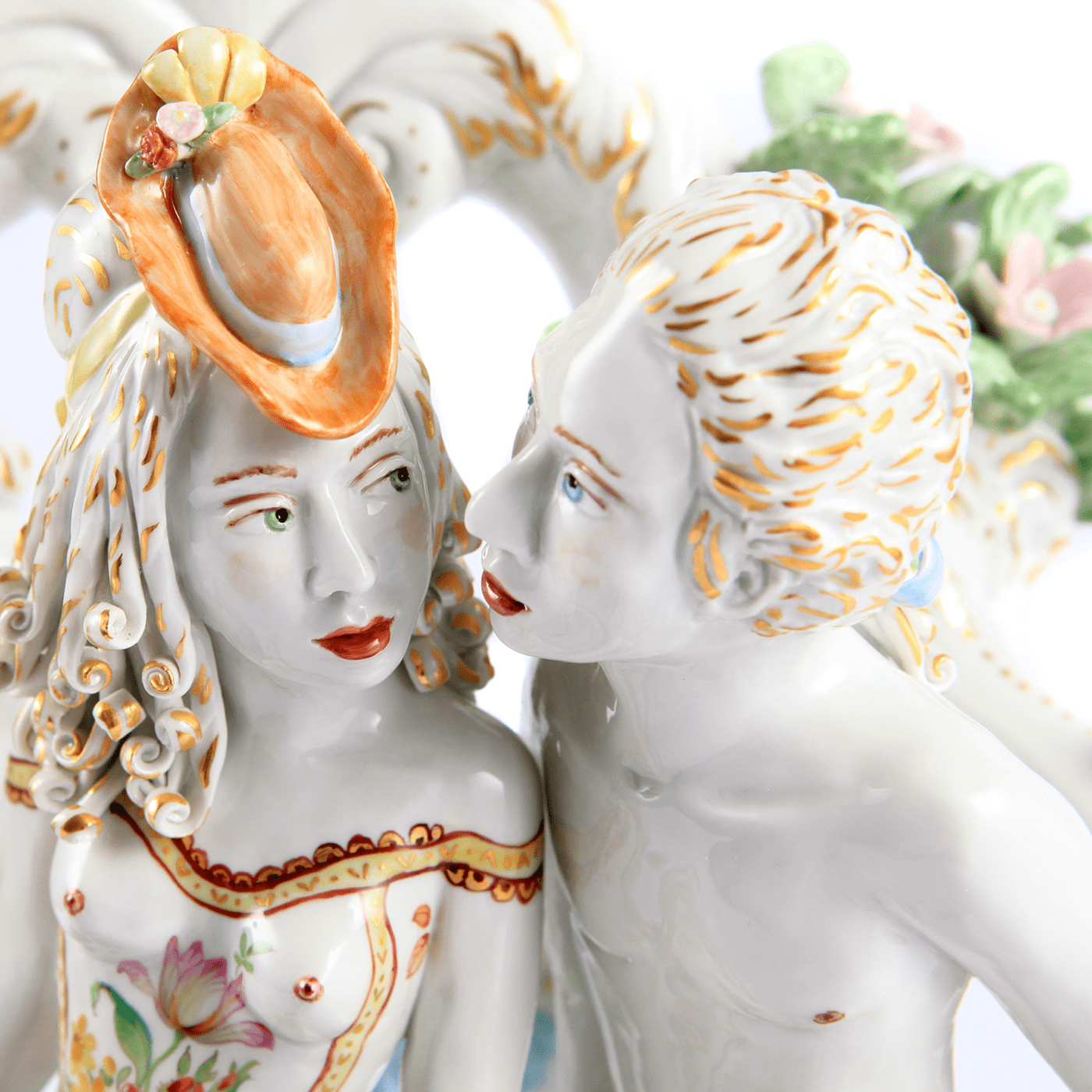 Figur Der heimliche Kuss, Porzellan, H 34 cm | Meissen Figuren Individuell 65c028 - 73688 - Meissen Weimar