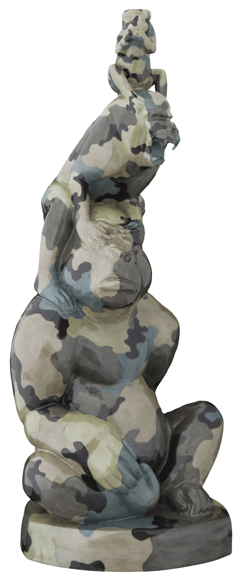 Figur Drei Affen Camouflage Look, H 41 cm | Meissen Atelier - Edition 65o002 - 78327 - Meissen Weimar