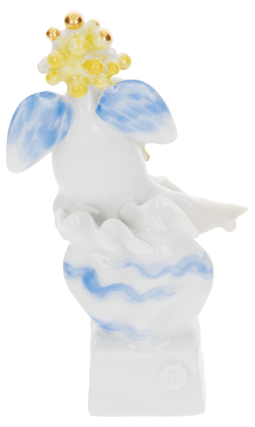 Figur Engel mit Triangel, Gold, H 9,5 cm | Meissen Figuren Individuell 900300 - 83338 - Meissen Weimar