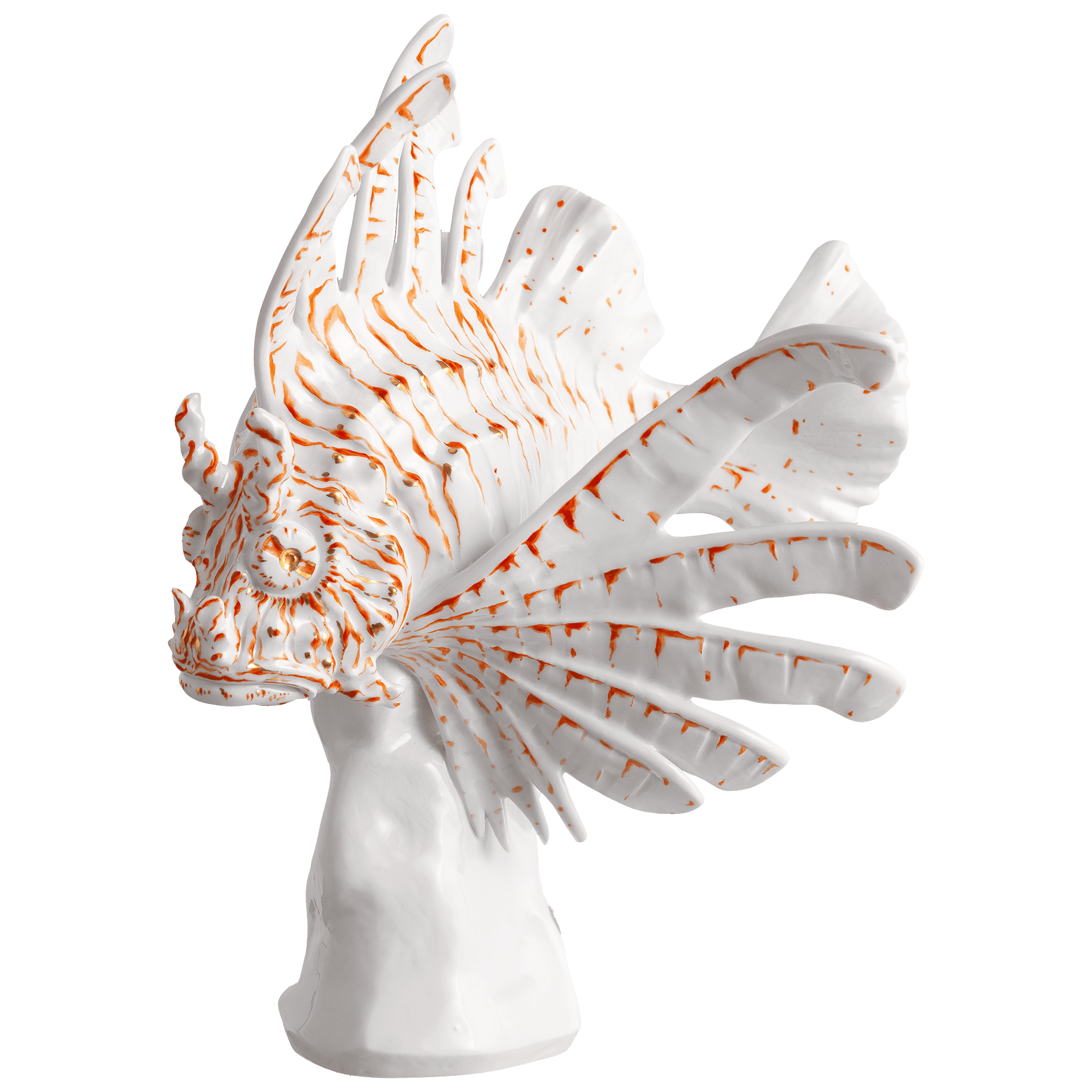 Figur Feuerfisch, Rot - Gold, H 28 cm | Meissen Figuren Individuell 900374 - 78816 - Meissen Weimar