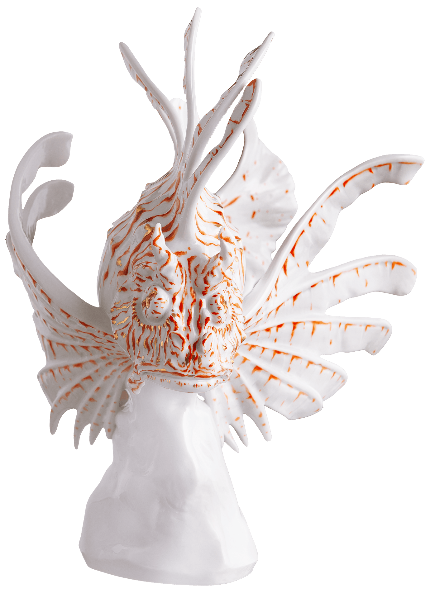 Figur Feuerfisch, Rot - Gold, H 28 cm | Meissen Figuren Individuell 900374 - 78816 - Meissen Weimar