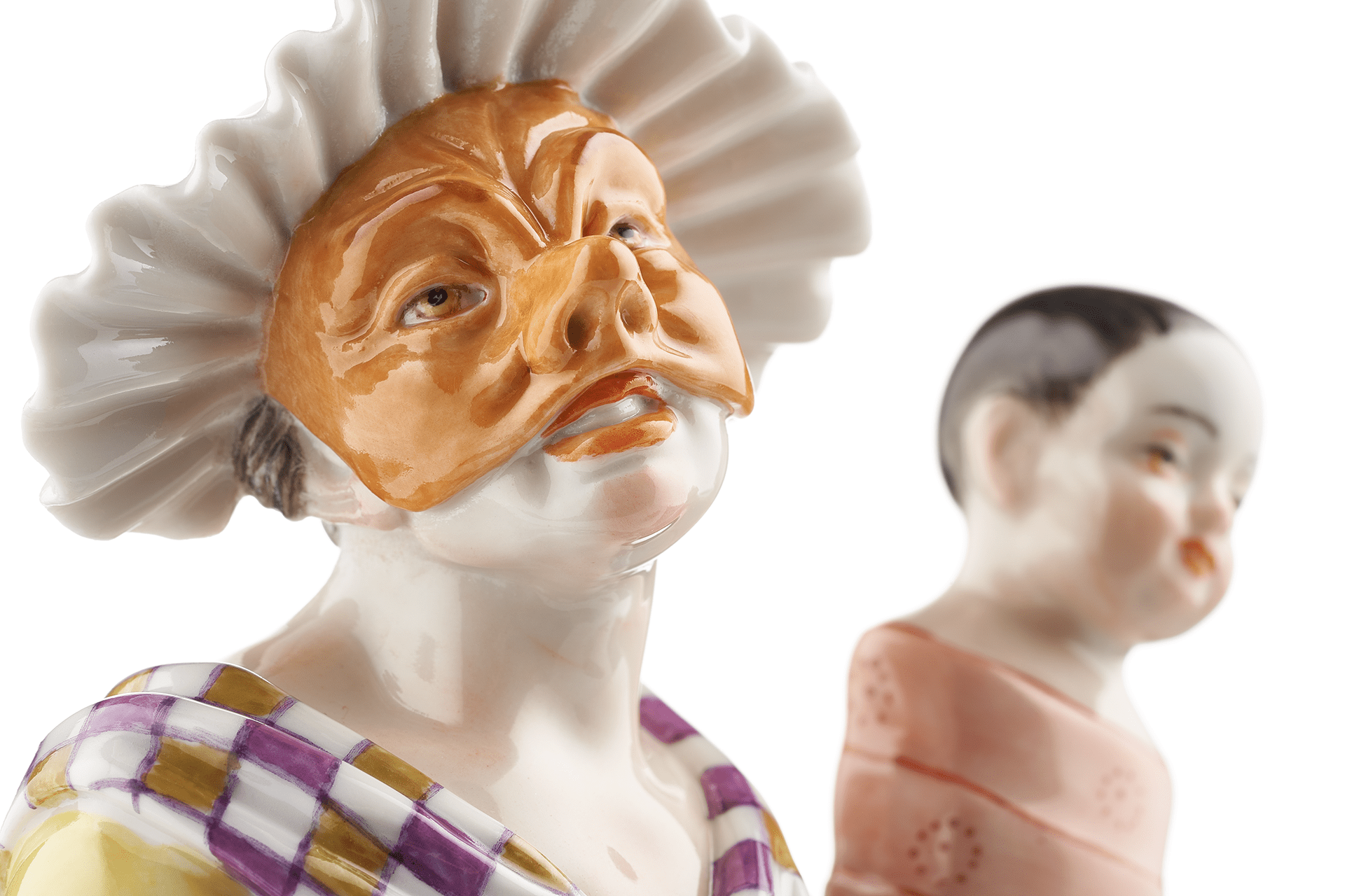 Figur Gnaga, bunt und gold staffiert, H 17 cm | Meissen Figuren - Edition Italienische Komödie 900300 - 64563 - Meissen Weimar