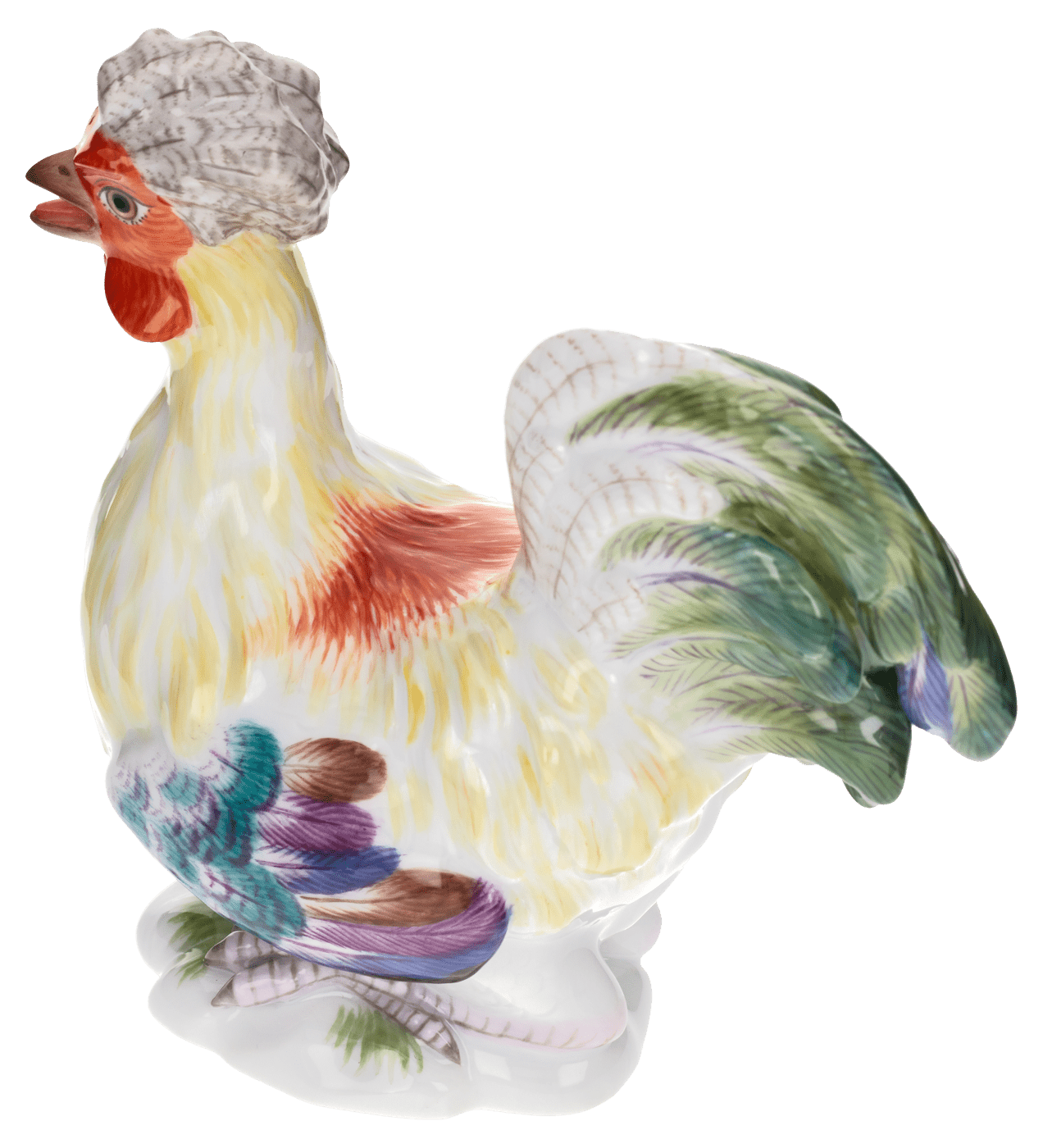 Figur Hahn, bunt staffiert, H 11 cm | Meissen Figuren Individuell 900100 - 77111 - Meissen Weimar