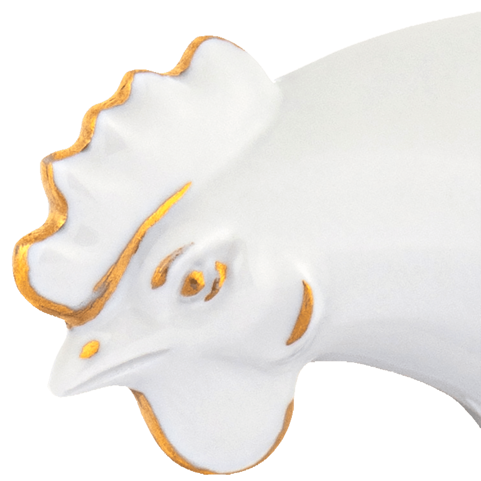 Figur Hahn, Gold staffiert, H 12,5 cm | Meissen Figuren chinesisches Jahrestier 900200 - 83659 - Meissen Weimar