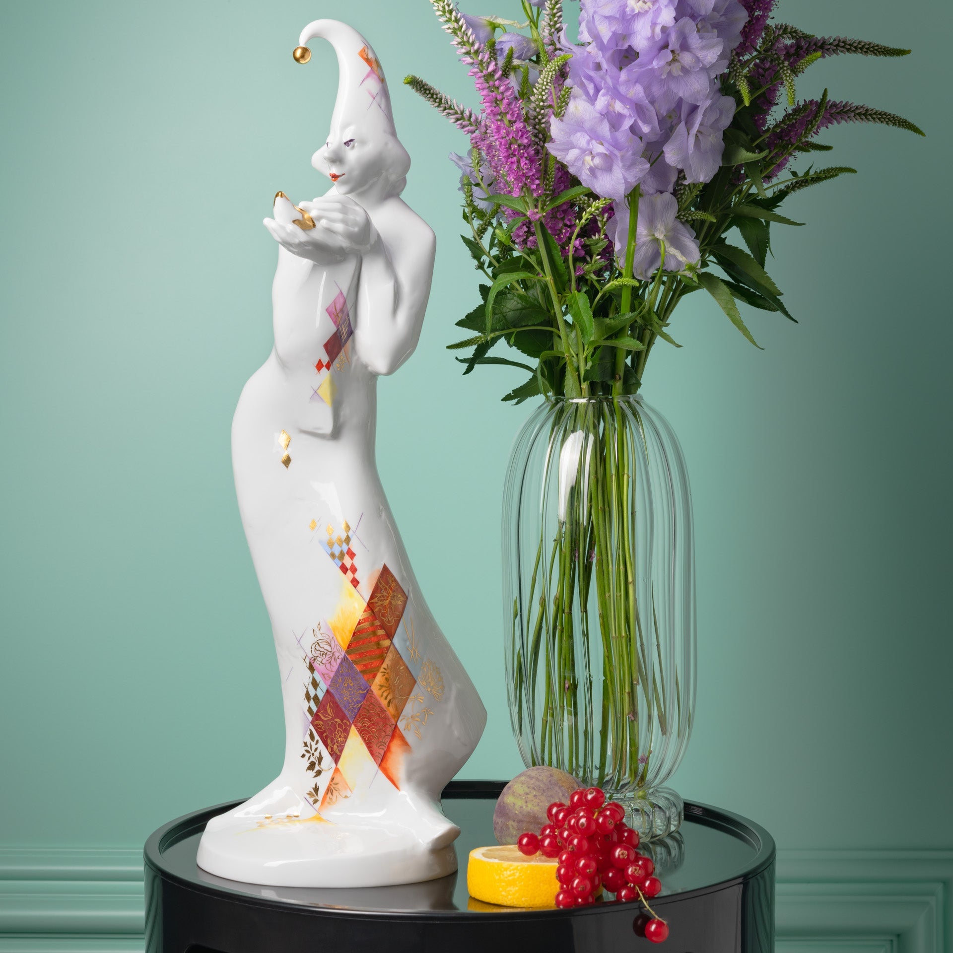 Figur Harlekin, Weiß, H 42 cm, limitiert 25 Stück | Meissen Einzelplastik 900374 - 73643 - Meissen Weimar