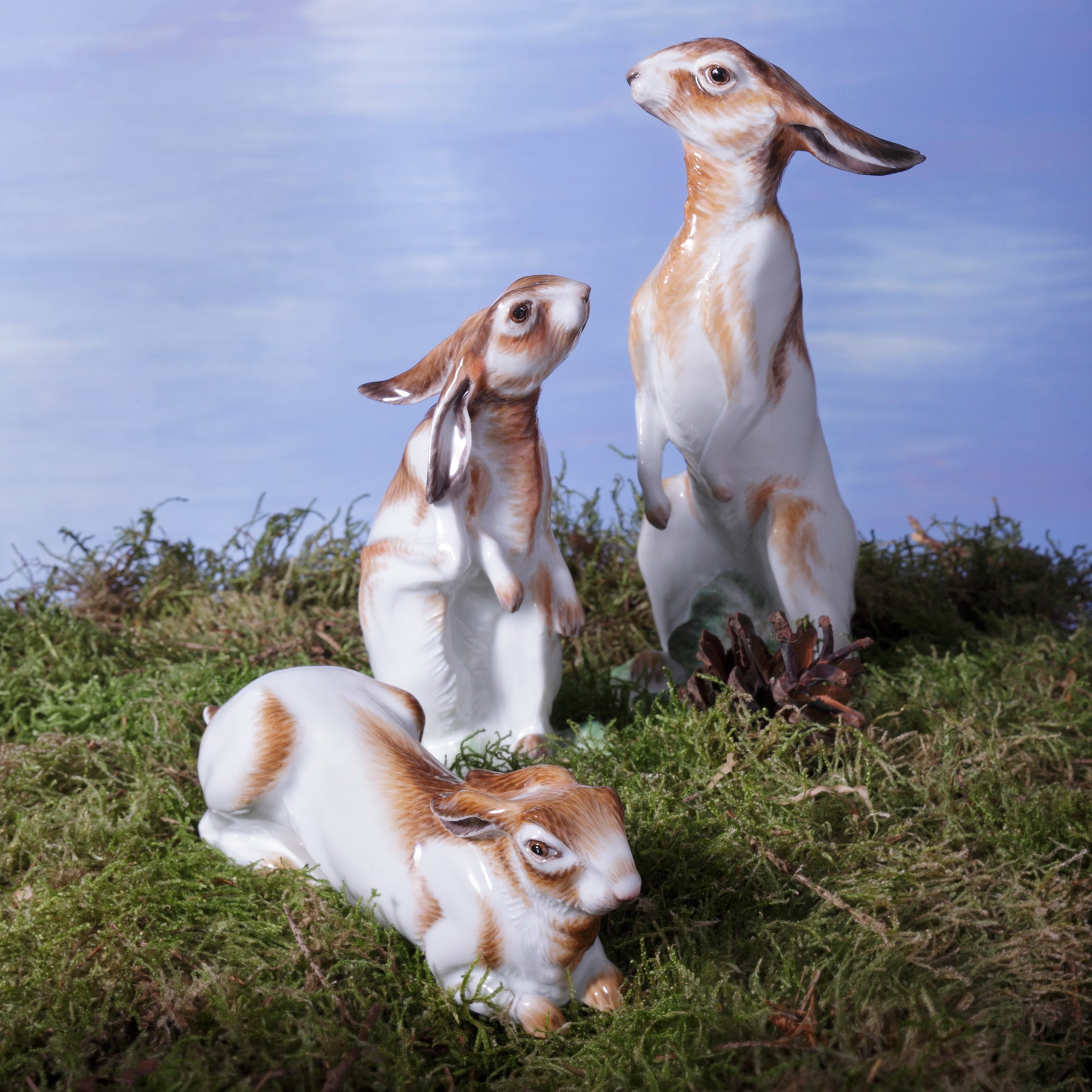 Figur Hase, bunt staffiert, H 16 cm | Meissen Figuren Individuell 900100 - 78901 - Meissen Weimar