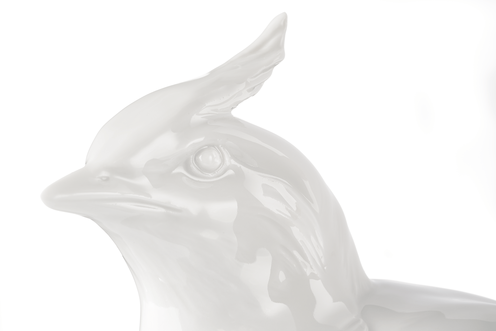 Figur Haubenlerche Weiß, H 15 cm | Meissen Kollektion Markenzeichen 000001 - 77320 - Meissen Weimar