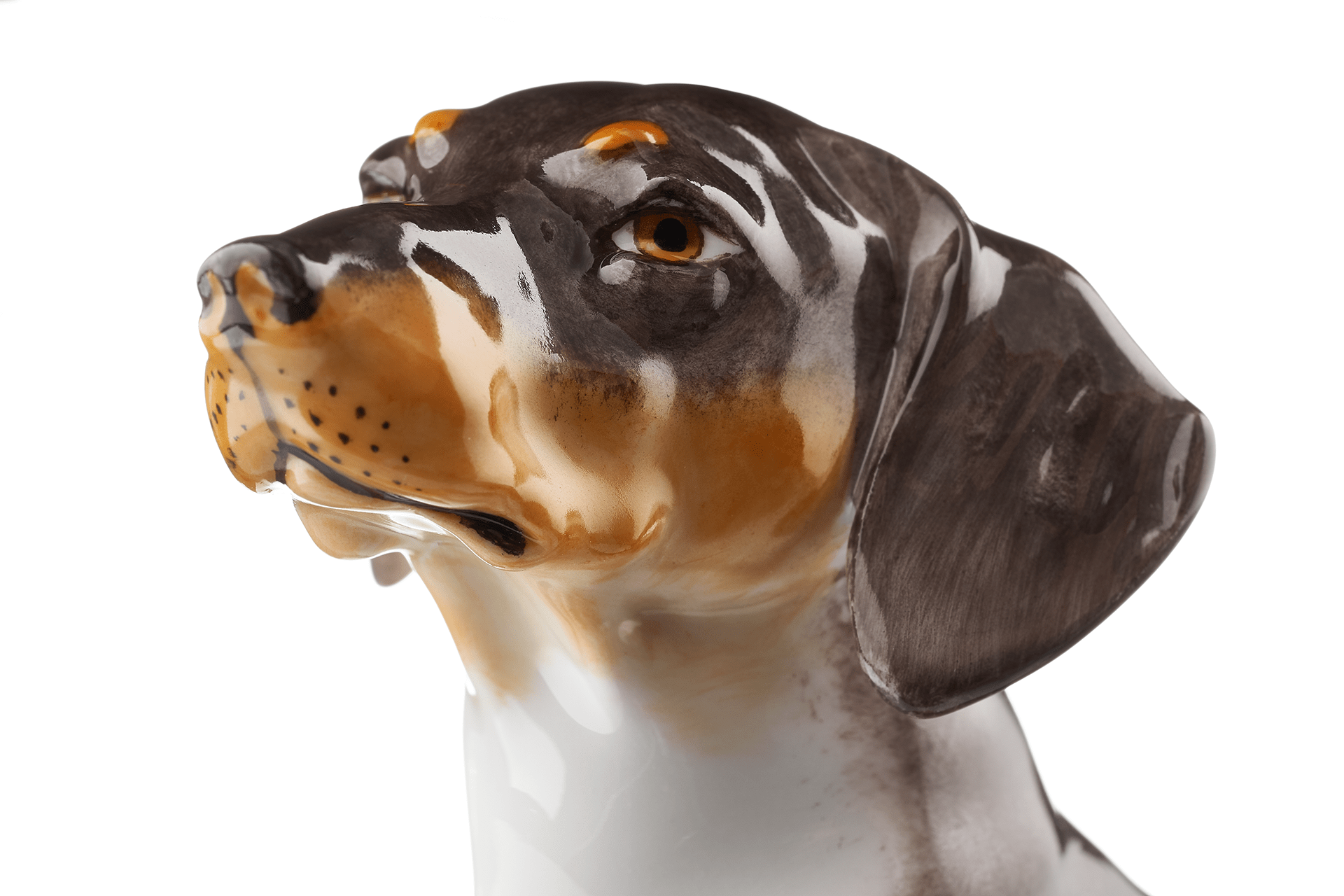 Figur, Hund Dachshund, H 8 cm, Bunt staffiert | Meissen Figuren Individuell 900100 - 78800 - Meissen Weimar