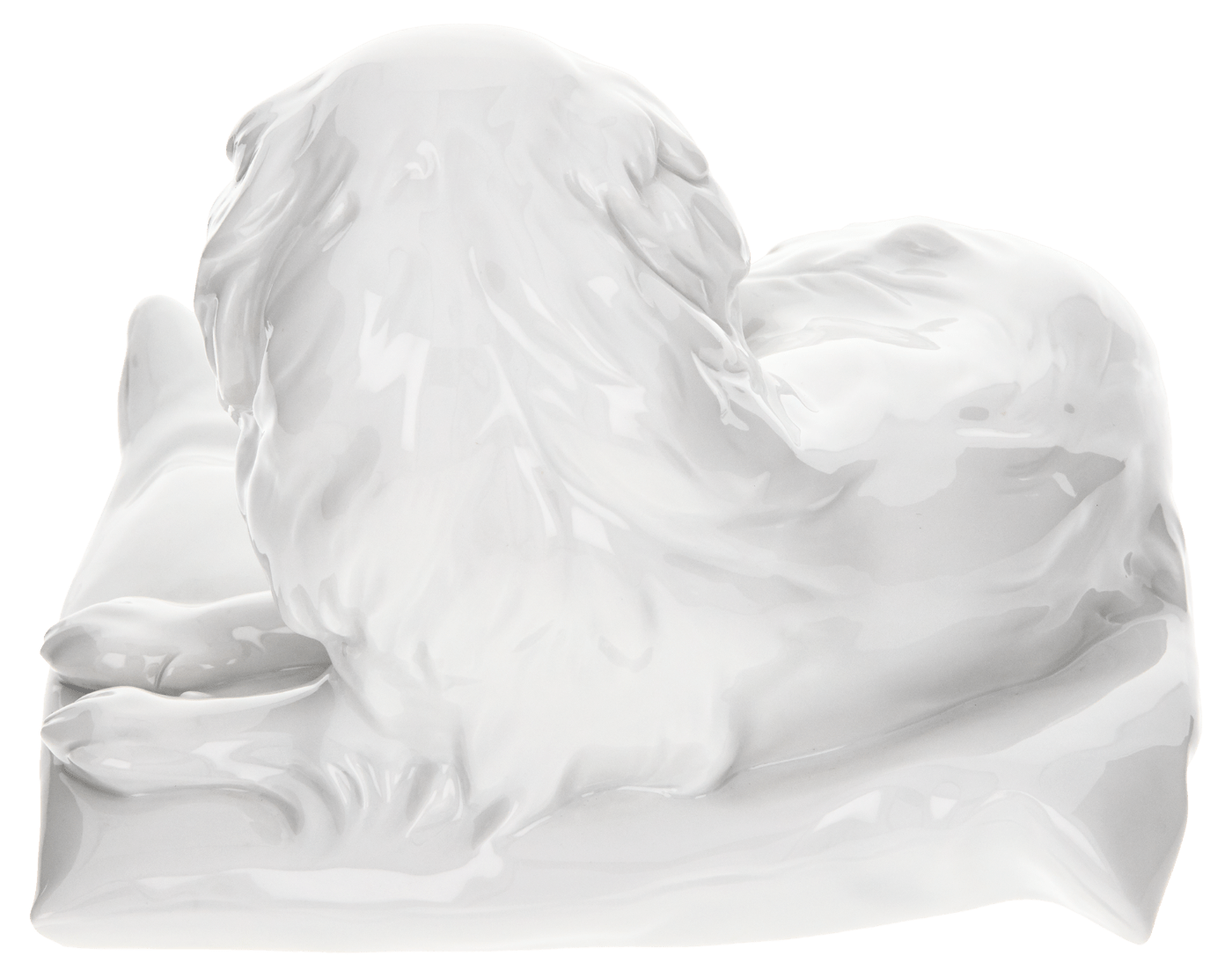 Figur Hund Japan Chin auf Kissen Weiß, H 11 cm | Meissen Figuren Individuell 000001 - 78904 - Meissen Weimar