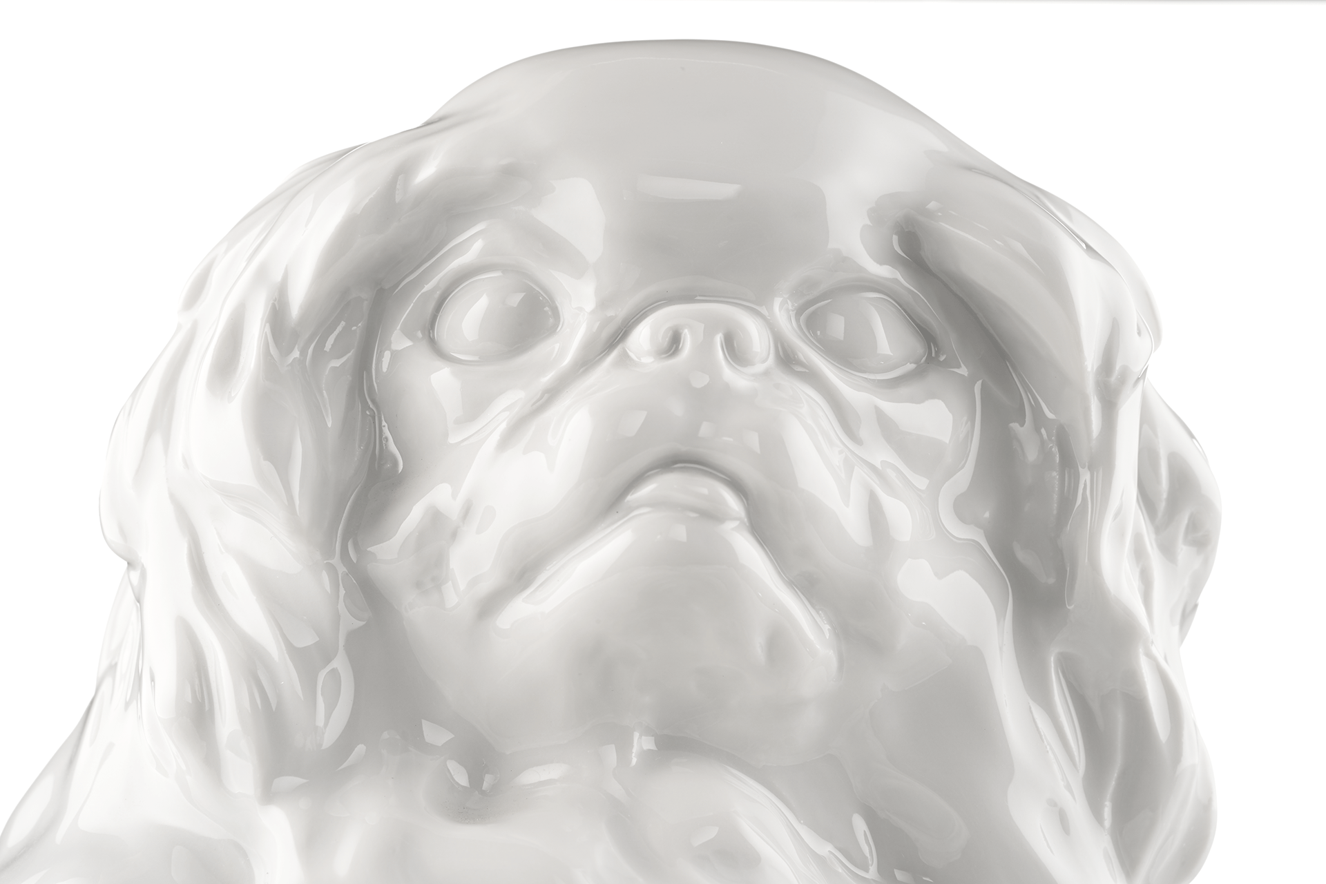 Figur Hund Japan Chin auf Kissen Weiß, H 11 cm | Meissen Figuren Individuell 000001 - 78904 - Meissen Weimar