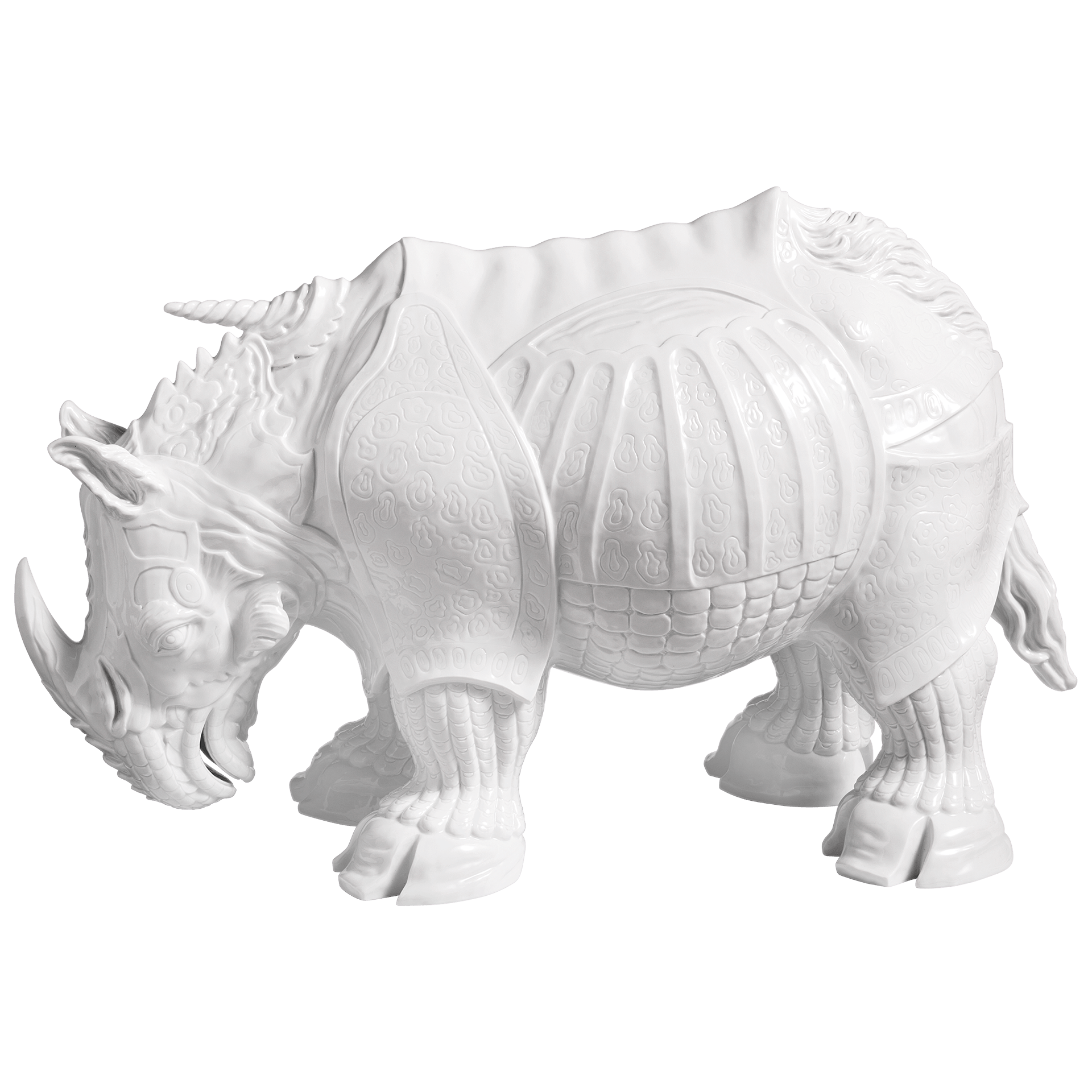 Figur Indisches Panzernashorn, weiß, H 28 cm | Meissen Limitierte Meisterwerke 999982 - 78640 - Meissen Weimar