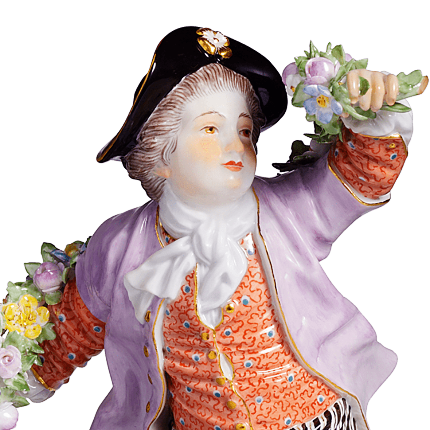 Figur Knabe mit Blumengirlande, Handbemalt, H 16,5 cm | Meissen Limitierte Meisterwerke 900384 - 61246 - Meissen Weimar