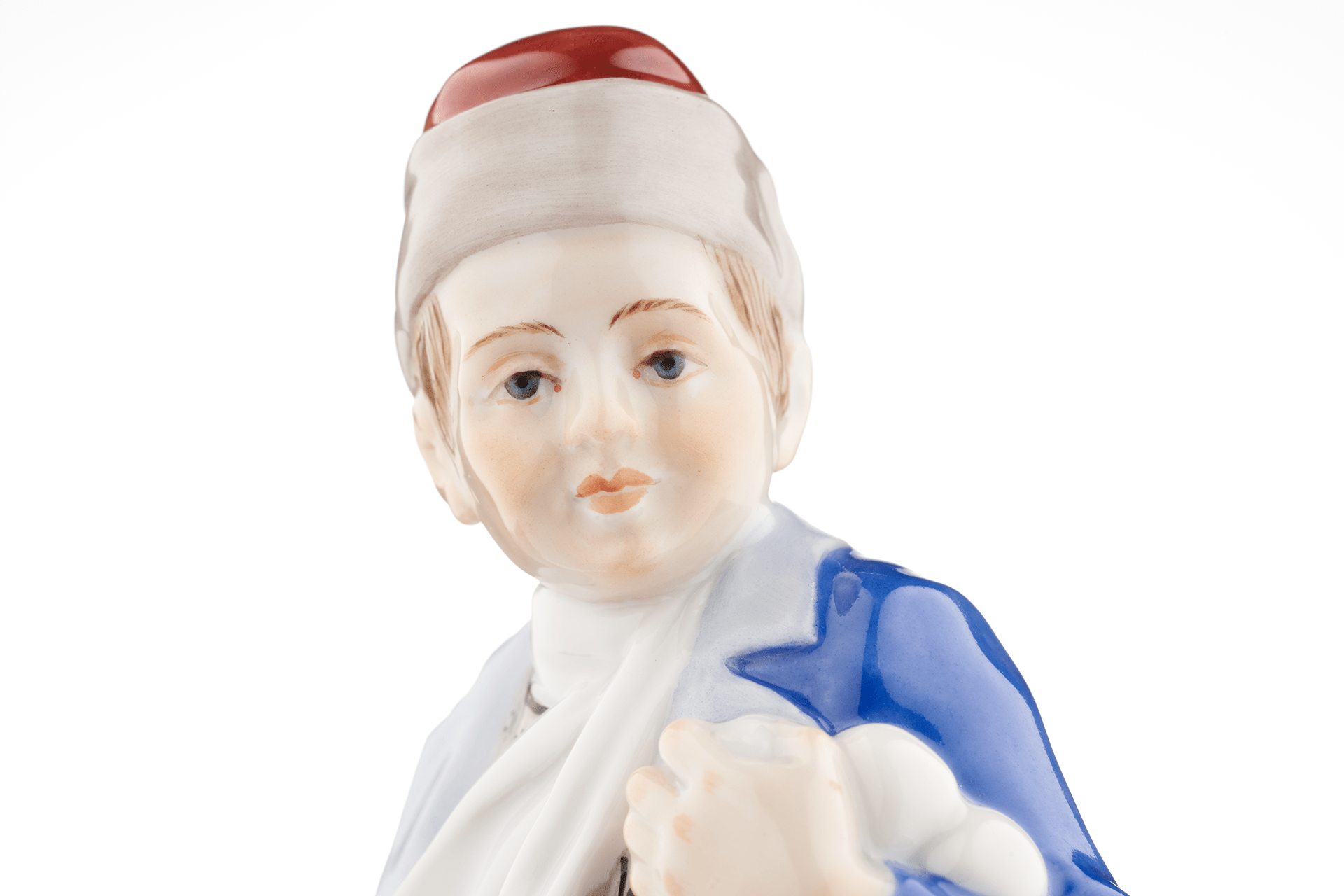 Figur Knabe Schneeball werfend, Bunt staffiert, H 13 cm | Meissen Figuren Individuell 900100 - 73394 - Meissen Weimar