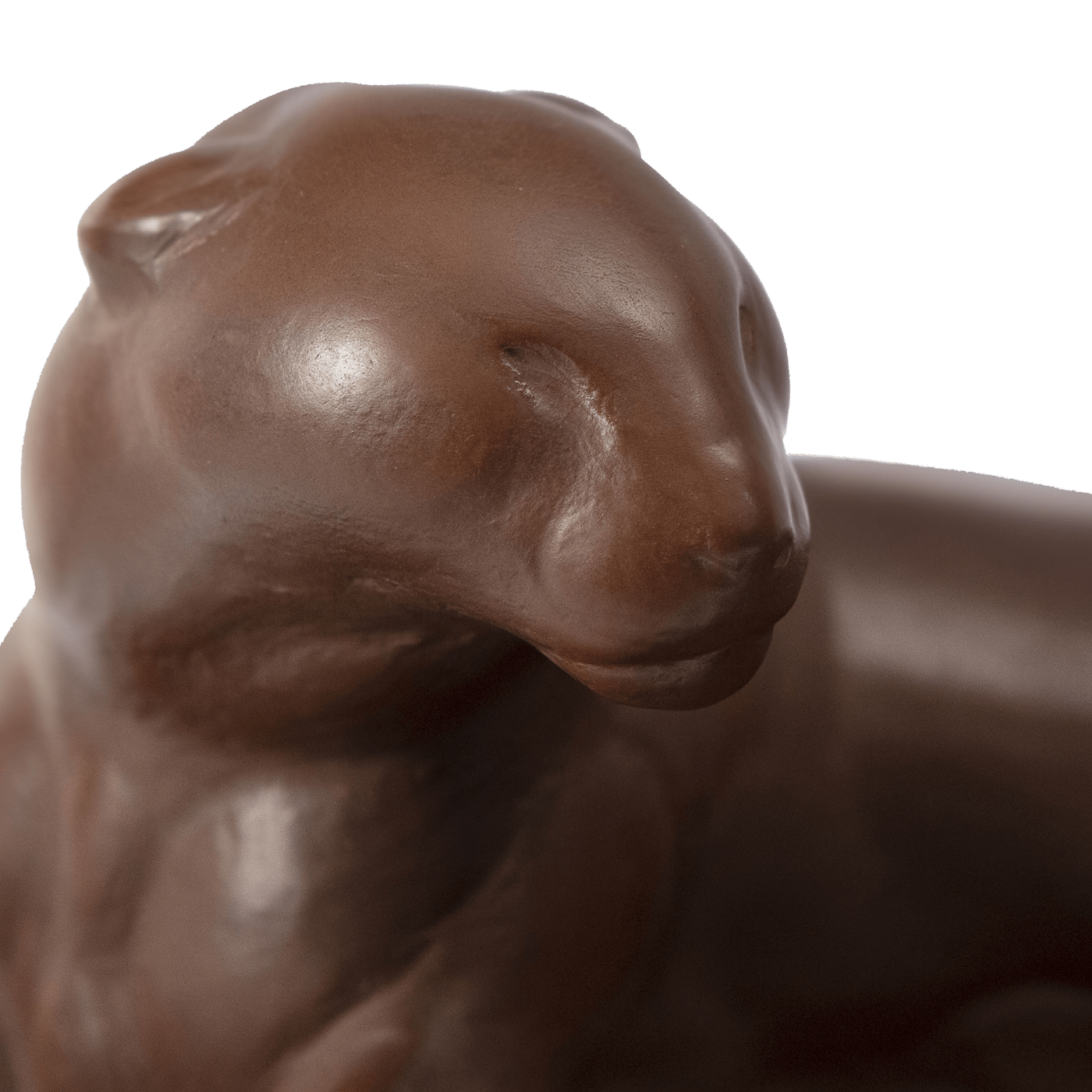 Figur Leopard liegend Böttgersteinzeug H 11 cm | Meissen Böttgersteinzeug 000002 - 86188 - Meissen Weimar