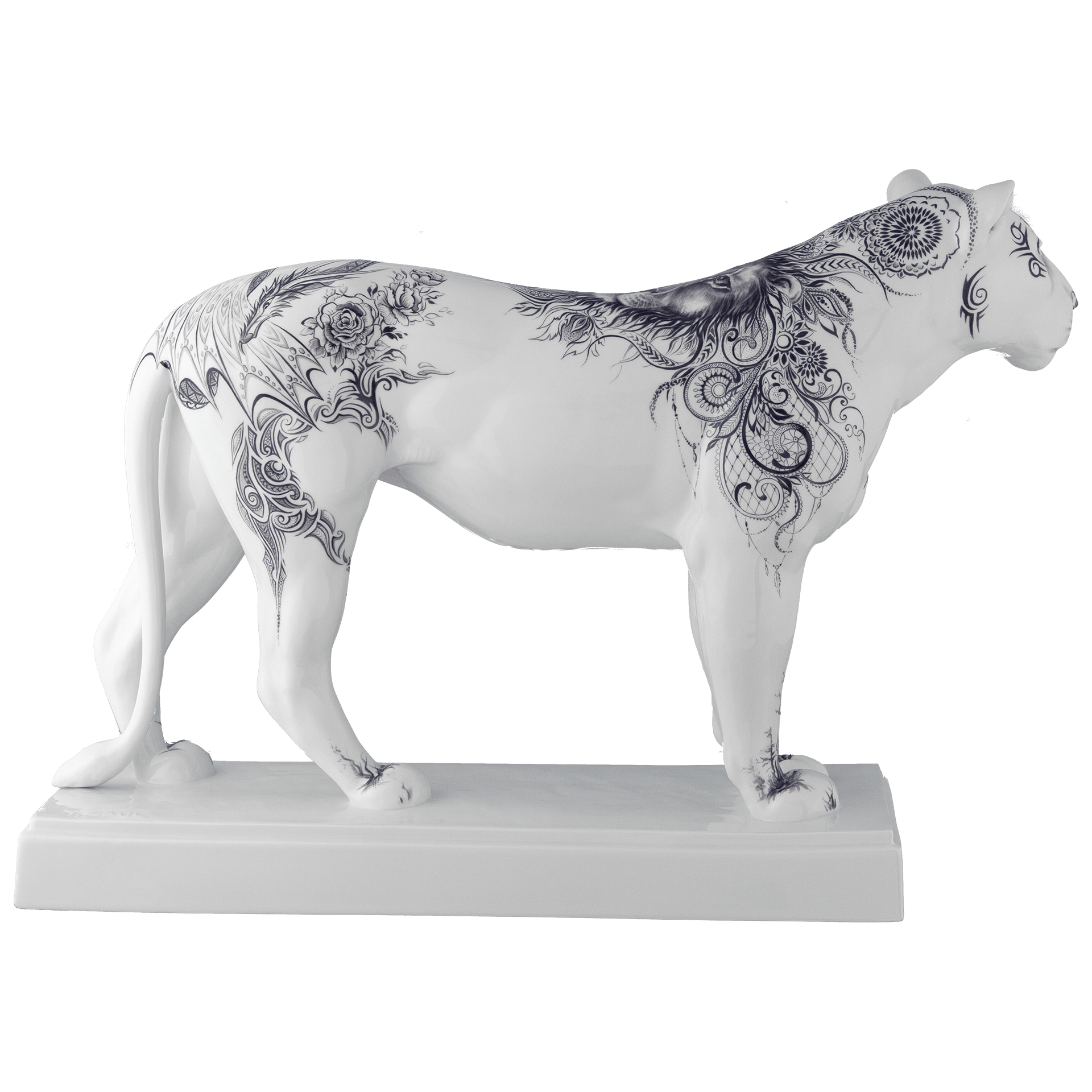 Figur Löwin Tattoo Design, H 31 cm | Meissen Atelier - Edition 65o005 - 78703 - Meissen Weimar
