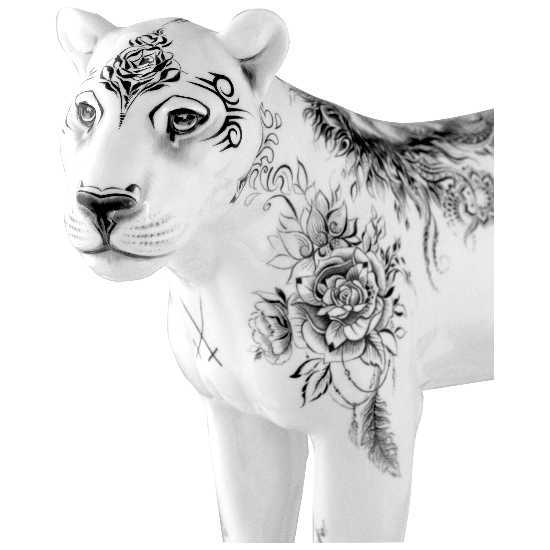 Figur Löwin Tattoo Design, H 31 cm | Meissen Atelier - Edition 65o005 - 78703 - Meissen Weimar