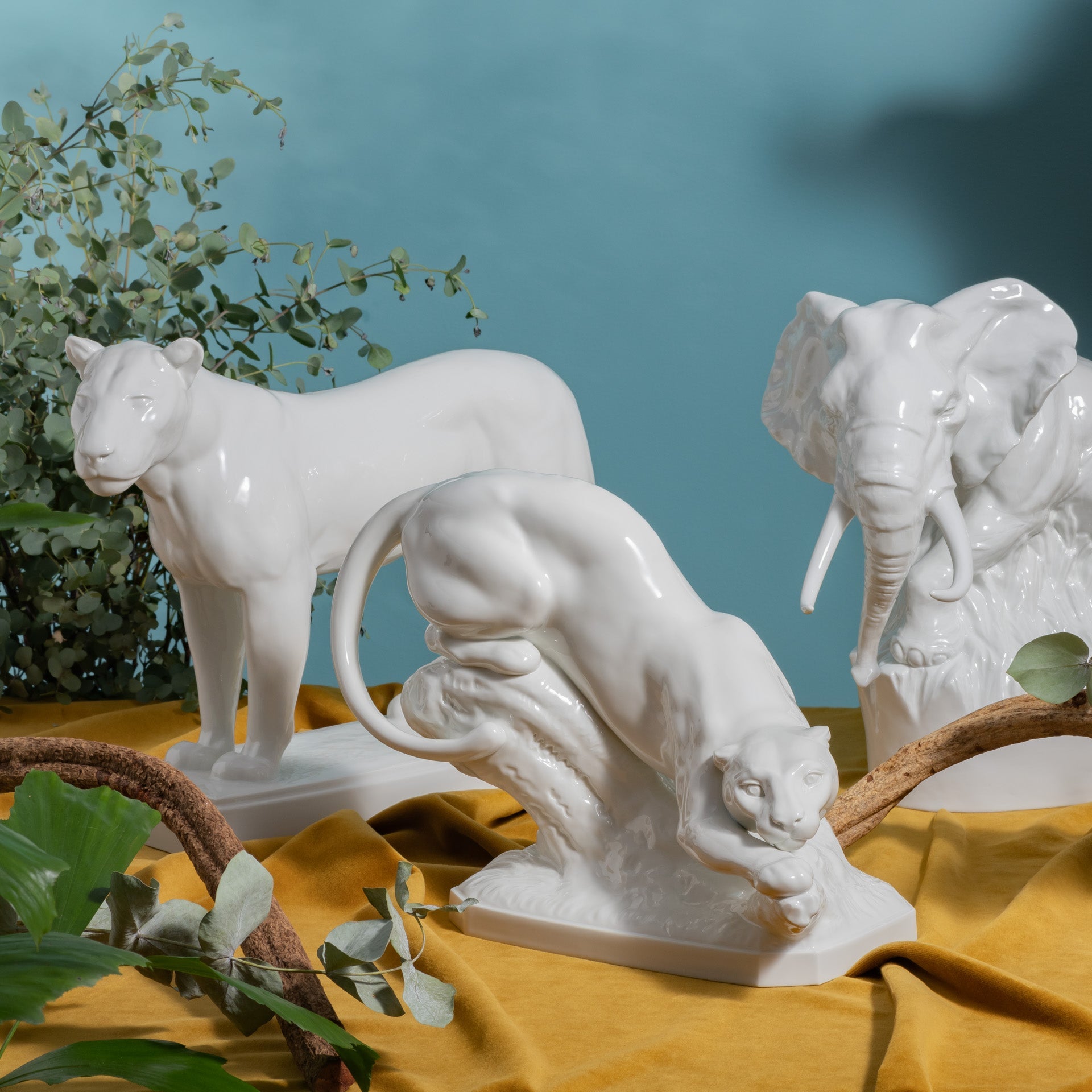 Figur Löwin, Weiß, H 31 cm | Meissen Figuren Individuell 000001 - 78703 - Meissen Weimar