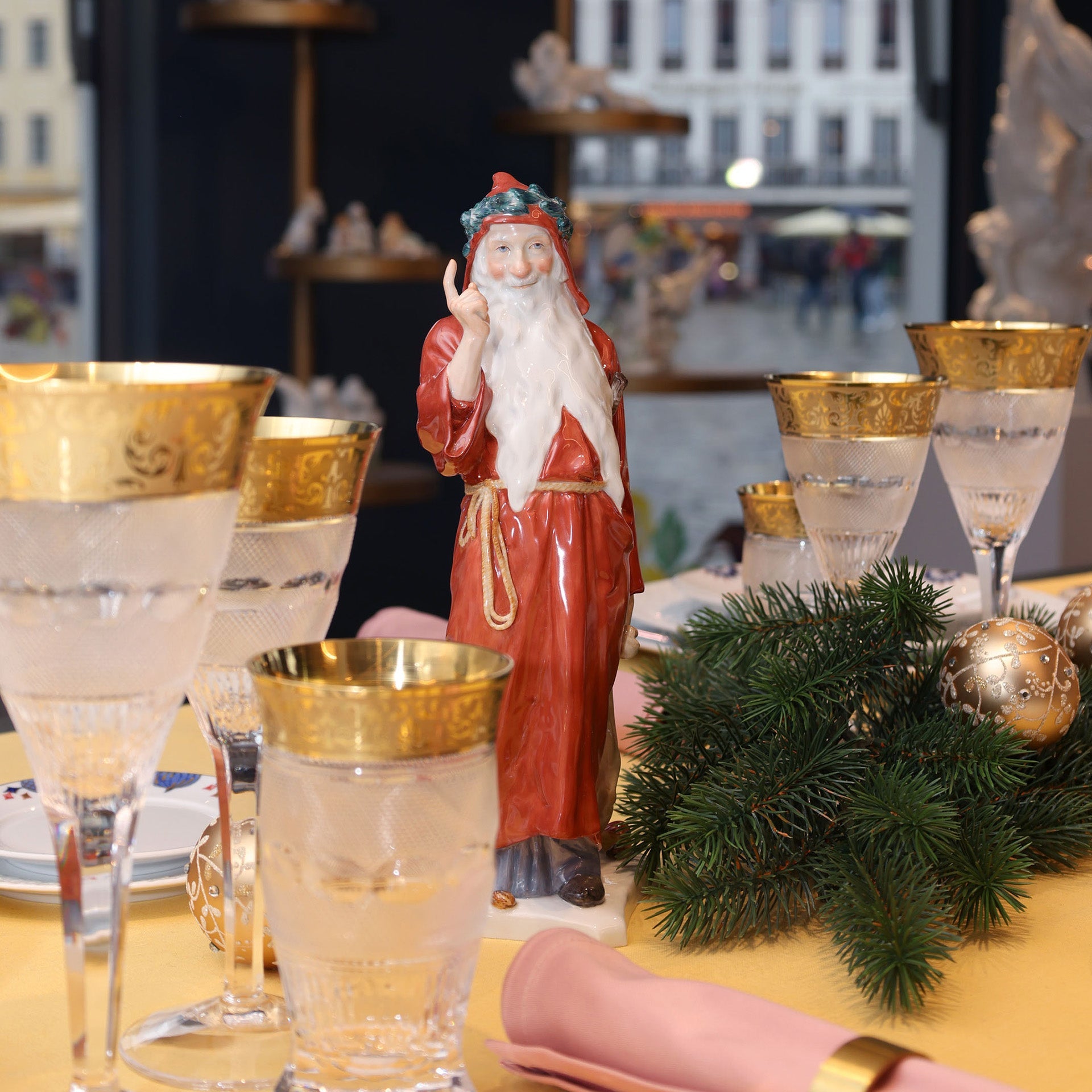 Figur Nikolaus, Bunt, H 30 cm | Meissen Einzelplastik 90a141 - 73547 - Meissen Weimar