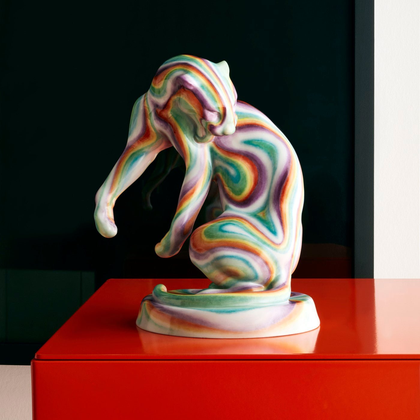 Figur Panther Airbrush Look, H 17 cm | Meissen Atelier - Edition 65o001 - 78734 - Meissen Weimar