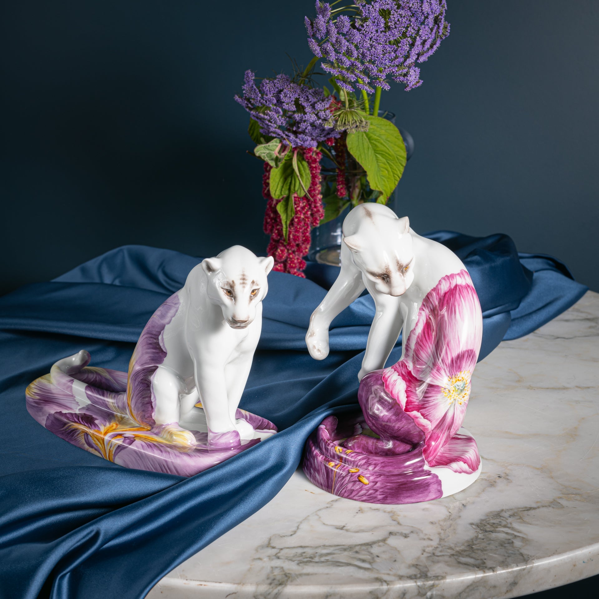 Figur Panther, Giant Bloom, H 14 cm | Meissen Limitierte Meisterwerke 90a774 - 78723 - Meissen Weimar