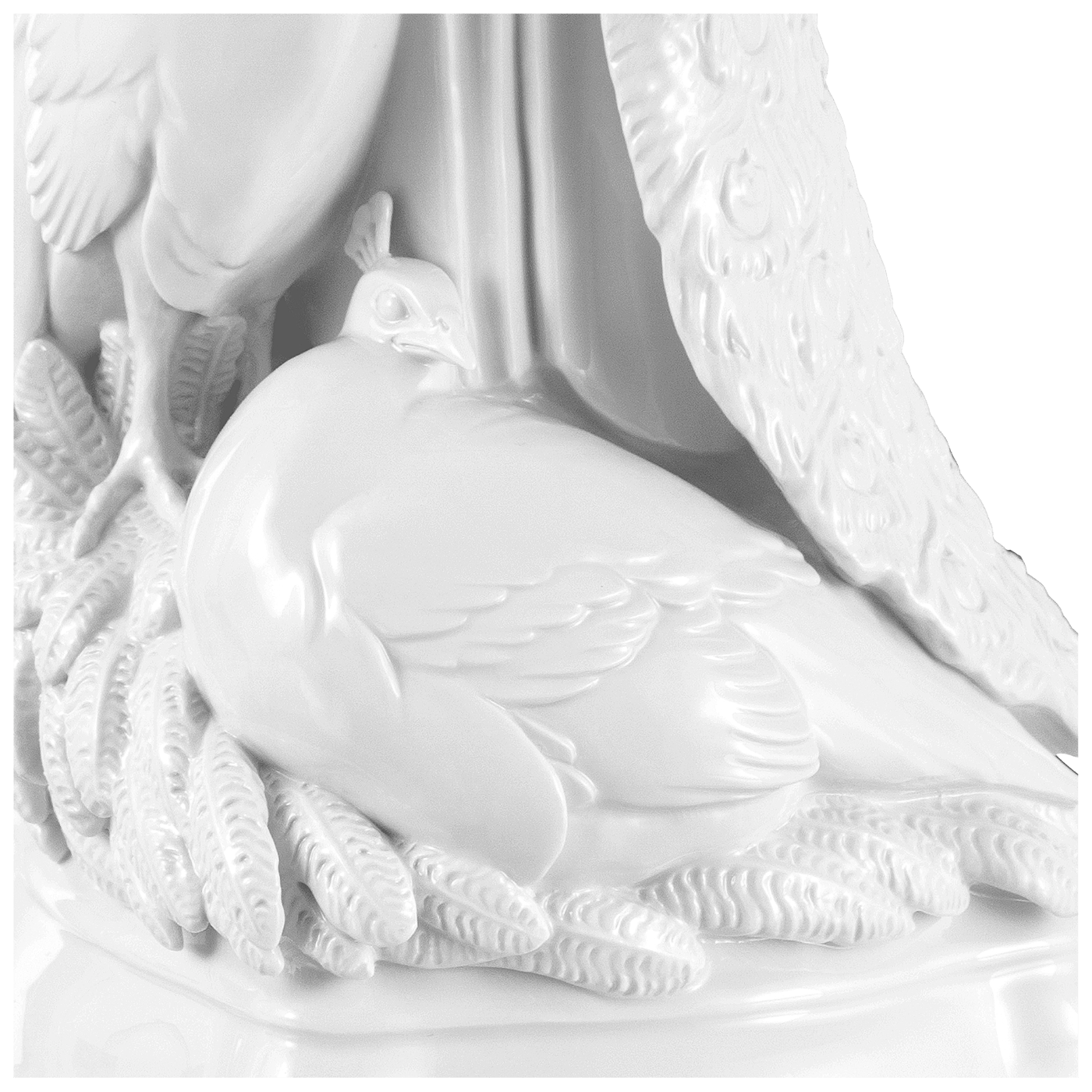 Figur Pfauengruppe Weiß, H 49 cm | Meissen Limitierte Meisterwerke 000084 - 77m06 - Meissen Weimar
