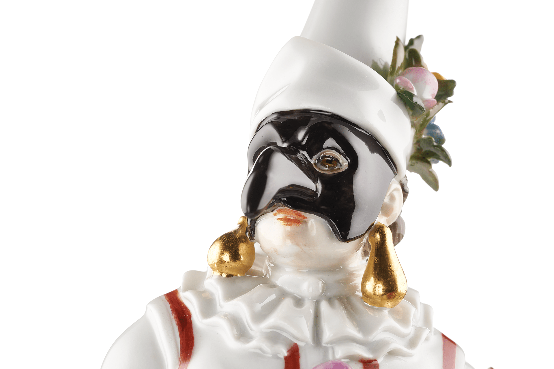 Figur Pulcinella, bunt und gold staffiert, H 19 cm | Meissen Figuren Individuell 900300 - 64558 - Meissen Weimar
