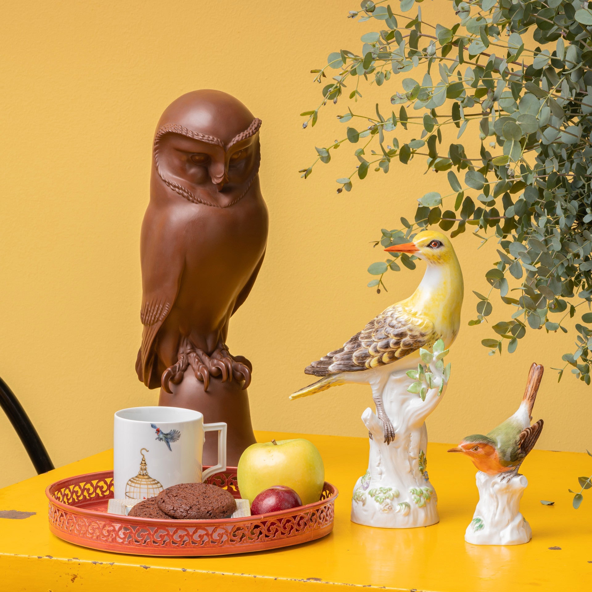 Figur Rotkehlchen, Bunt staffiert, H 12 cm | Meissen Figuren Individuell 90c100-77310 - Meissen Weimar