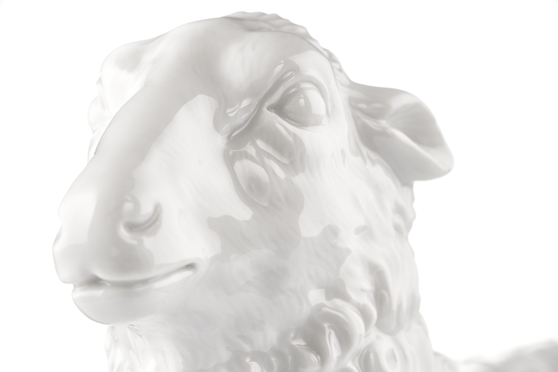 Figur Schaf Weiß Höhe 9,5 cm | Meissen Kollektion Markenzeichen 000001 - 78509 - Meissen Weimar