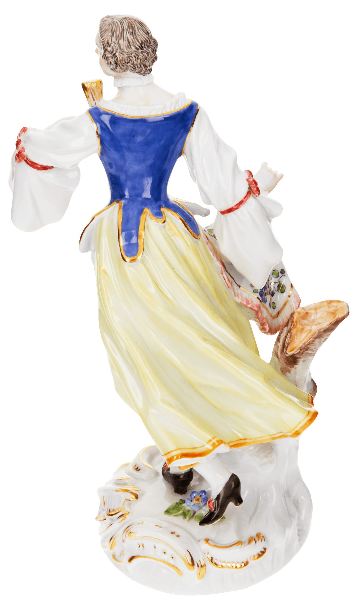 Figur Schäferin tanzend, bunt und gold staffiert, H 17 cm | Meissen Figuren Individuell 900300-61118 - Meissen Weimar