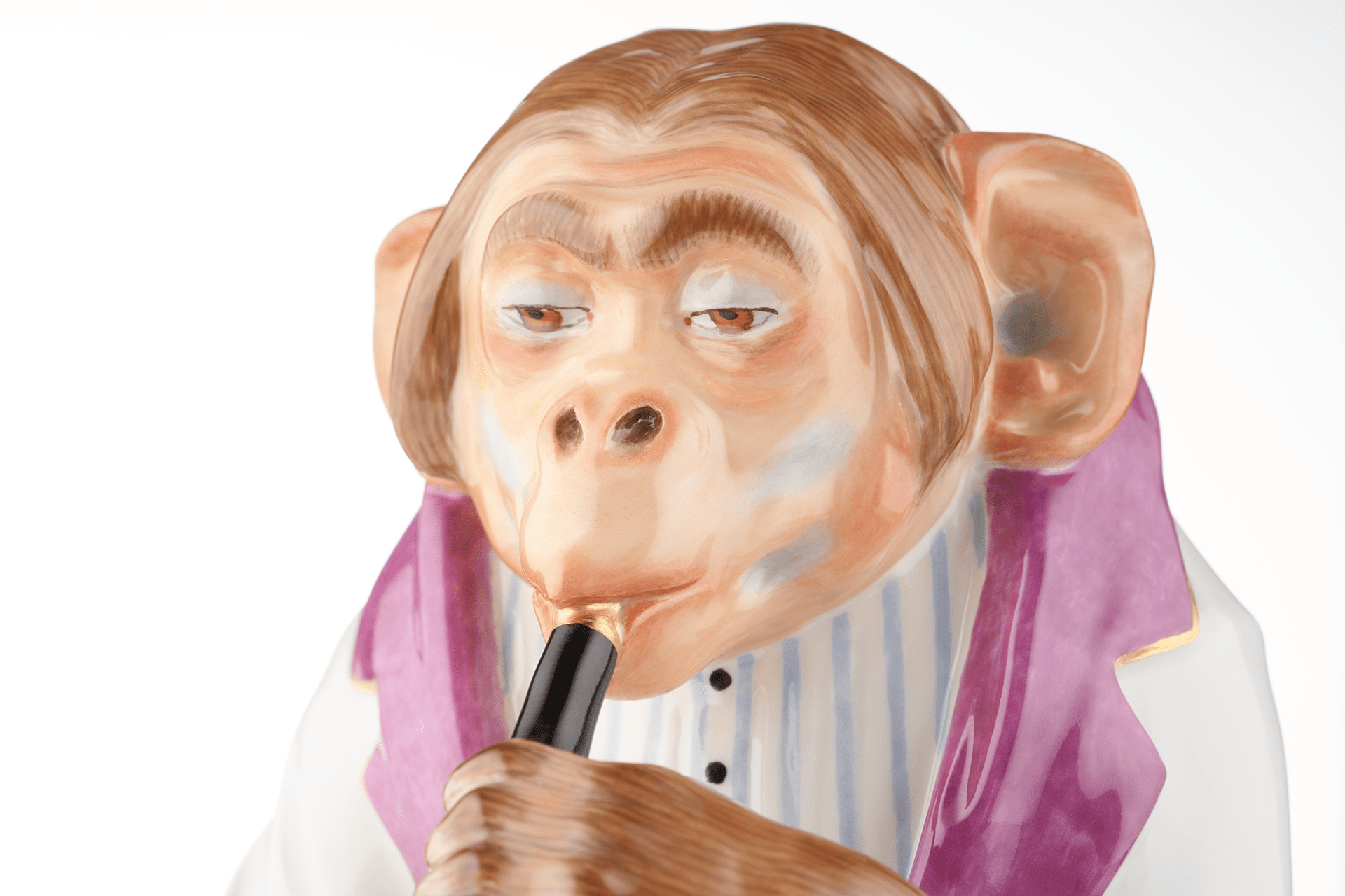 Figur Schimpanse mit Klarinette, Porzellan, H 18,5 cm, limitiert | Meissen Limitierte Meisterwerke 900384 - 60026 - Meissen Weimar