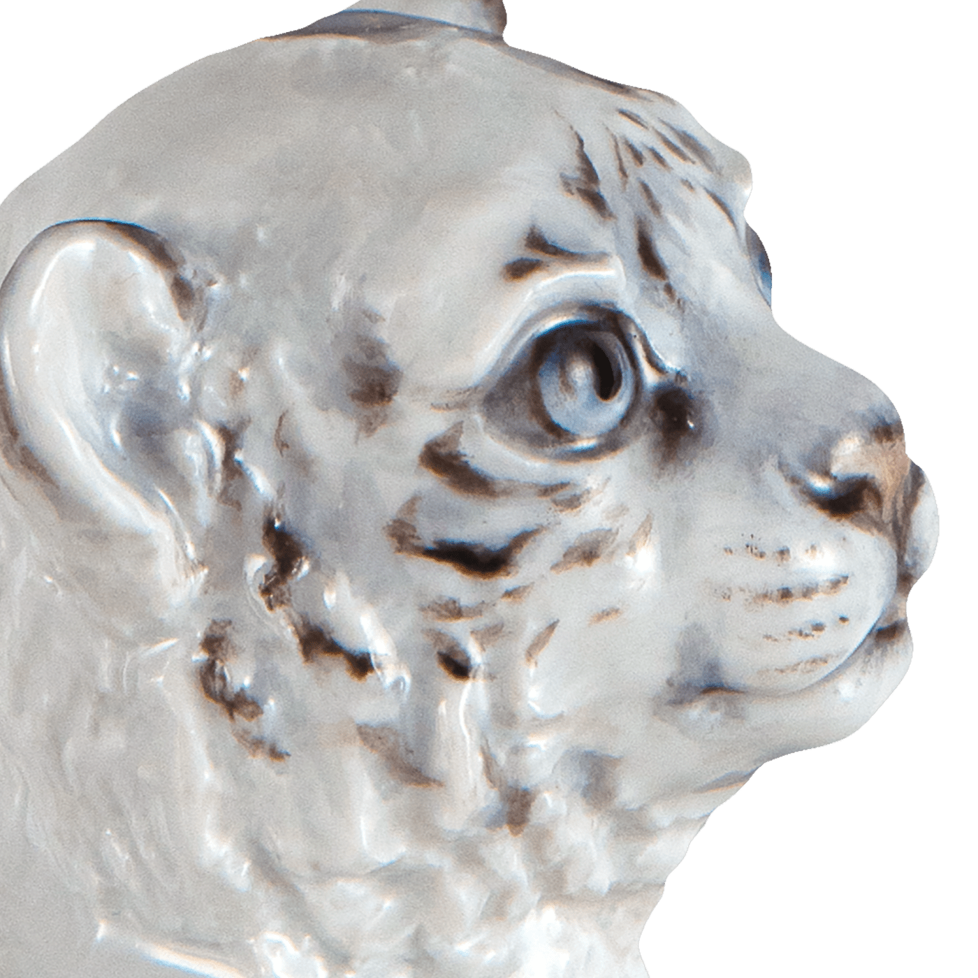 Figur Tiger Weißes Fell, H 12 cm | Meissen Figuren chinesisches Jahrestier 90a411 - 83629 - Meissen Weimar