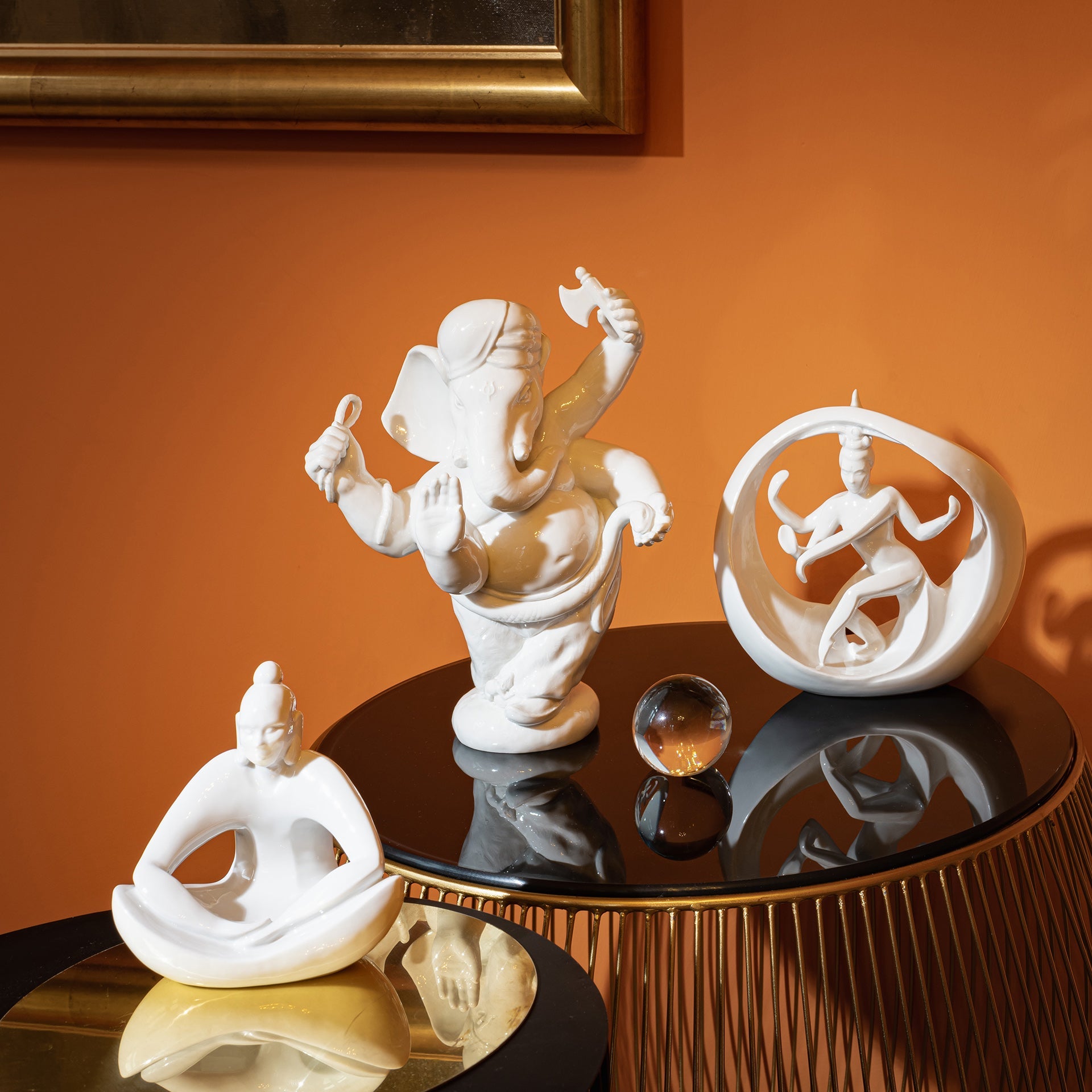 Figuren - Set Buddha und Shiva, Weiß, 2 - teilig | Meissen Figuren - Edition Künstlerkapelle 000001 - c7301 - Meissen Weimar