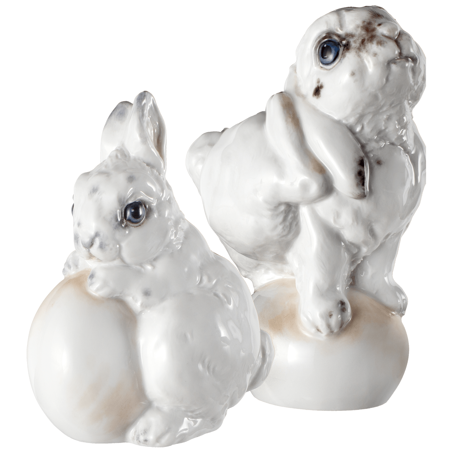 Figuren - Set Hase, bunt staffiert, 2 - teilig | Meissen Figuren - Edition Hasen 900600-c8303 - Meissen Weimar