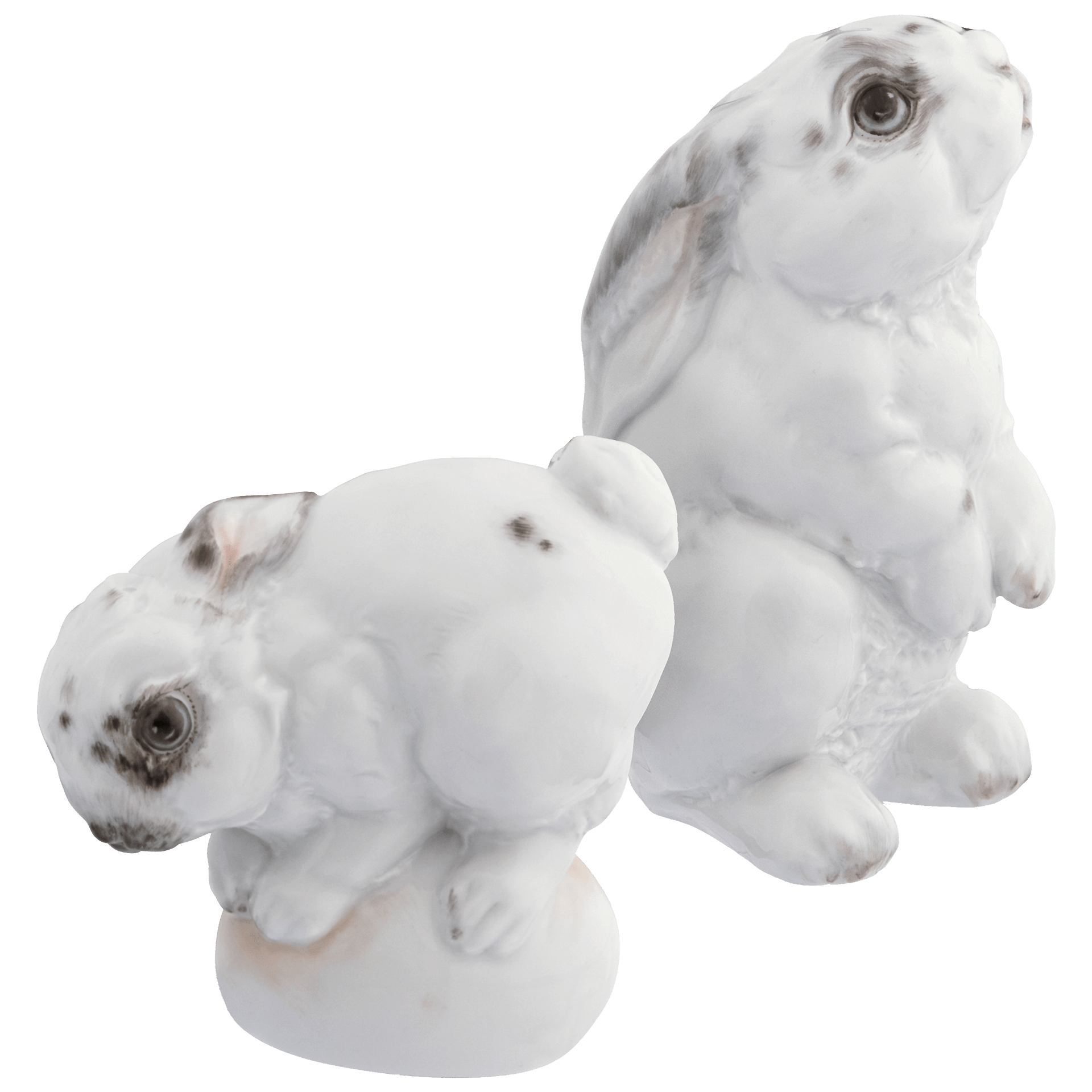 Figuren - Set Hase, weiß - bunt, 2 - tlg. | Meissen Figuren - Edition Tierkinder 900600-c8302 - Meissen Weimar