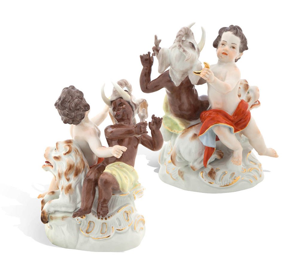 Figurengruppe Asien und Afrika, handbemalt, H 13,5 cm | Meissen Limitierte Meisterwerke 900384 - 70585 - Meissen Weimar
