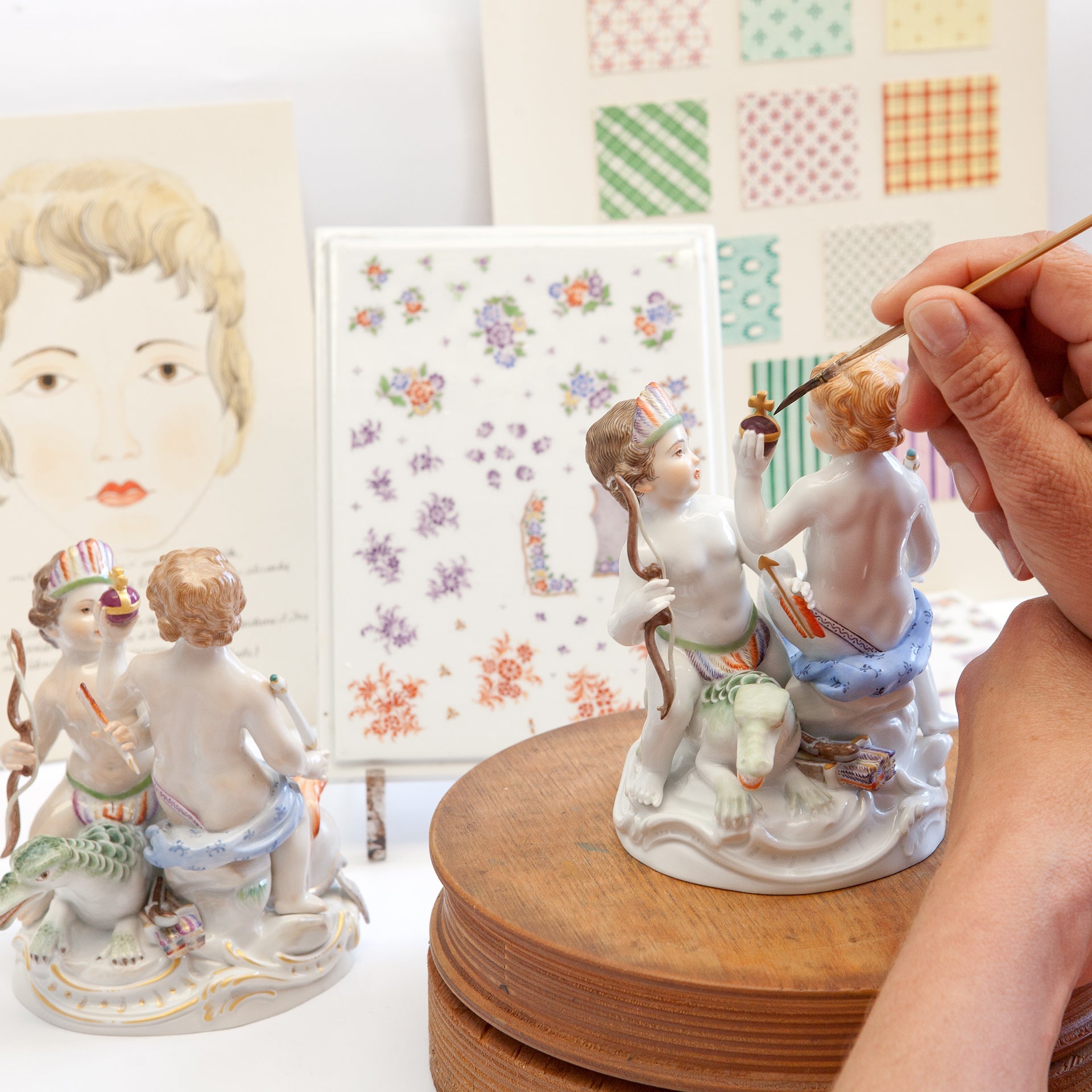 Figurengruppe handbemalt, Höhe 13,5 cm | Meissen Limitierte Meisterwerke 900384 - 70586 - Meissen Weimar
