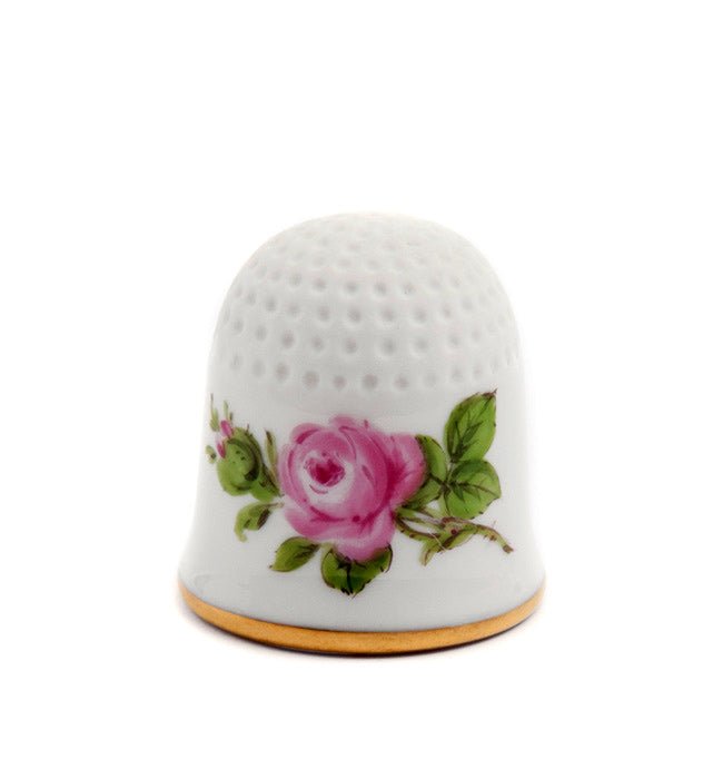 Fingerhut, Rose mitte, bunt, Goldrand, 2,5 cm | Meissen Malerei 020110 - 53766 - Meissen Weimar