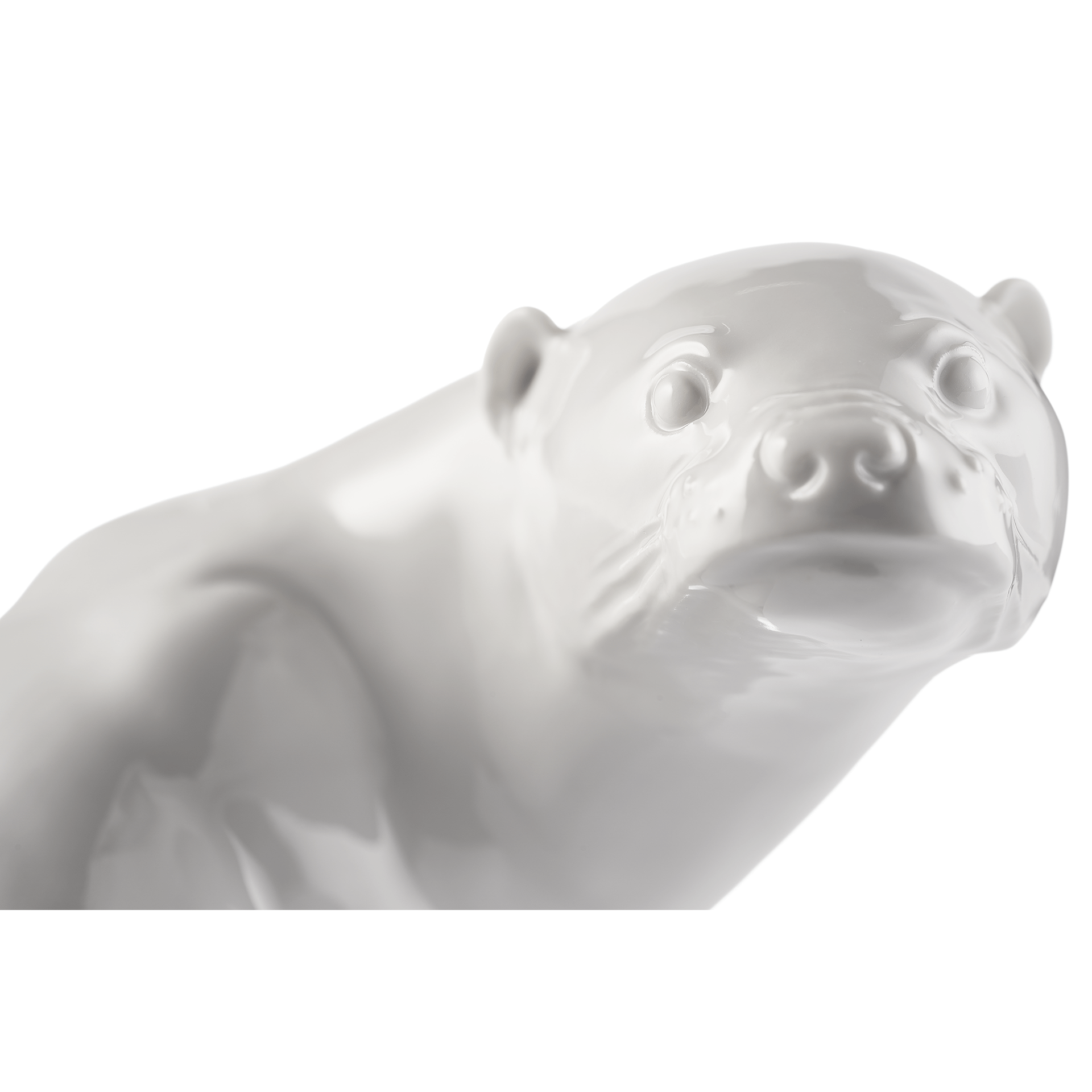 Fischotter, Weiß, H 24,5 cm | Meissen Einzelplastik 000001 - 78713 - Meissen Weimar