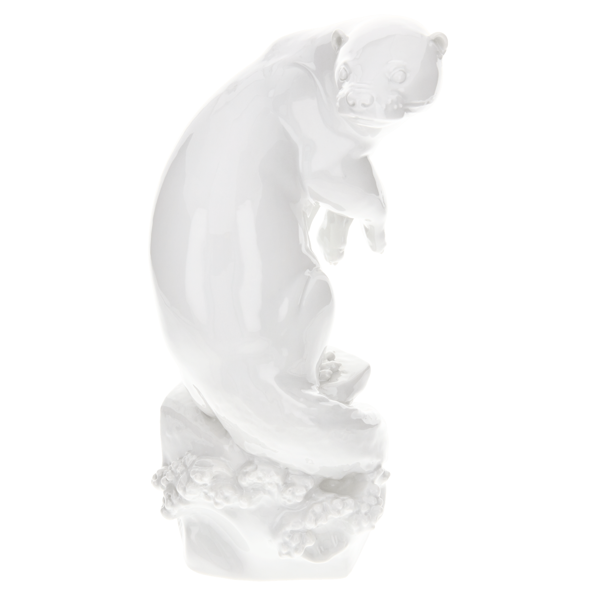 Fischotter, Weiß, H 24,5 cm | Meissen Einzelplastik 000001 - 78713 - Meissen Weimar