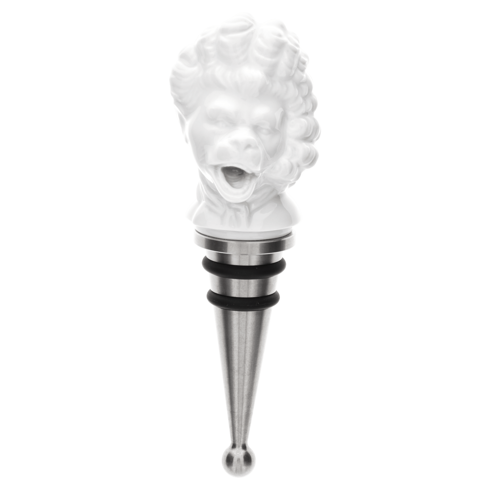 Flaschenverschluss, Affenmusiker, Weiß, H 11 cm | Meissen Bottle Tops 000001 - 83M37 - Meissen Weimar