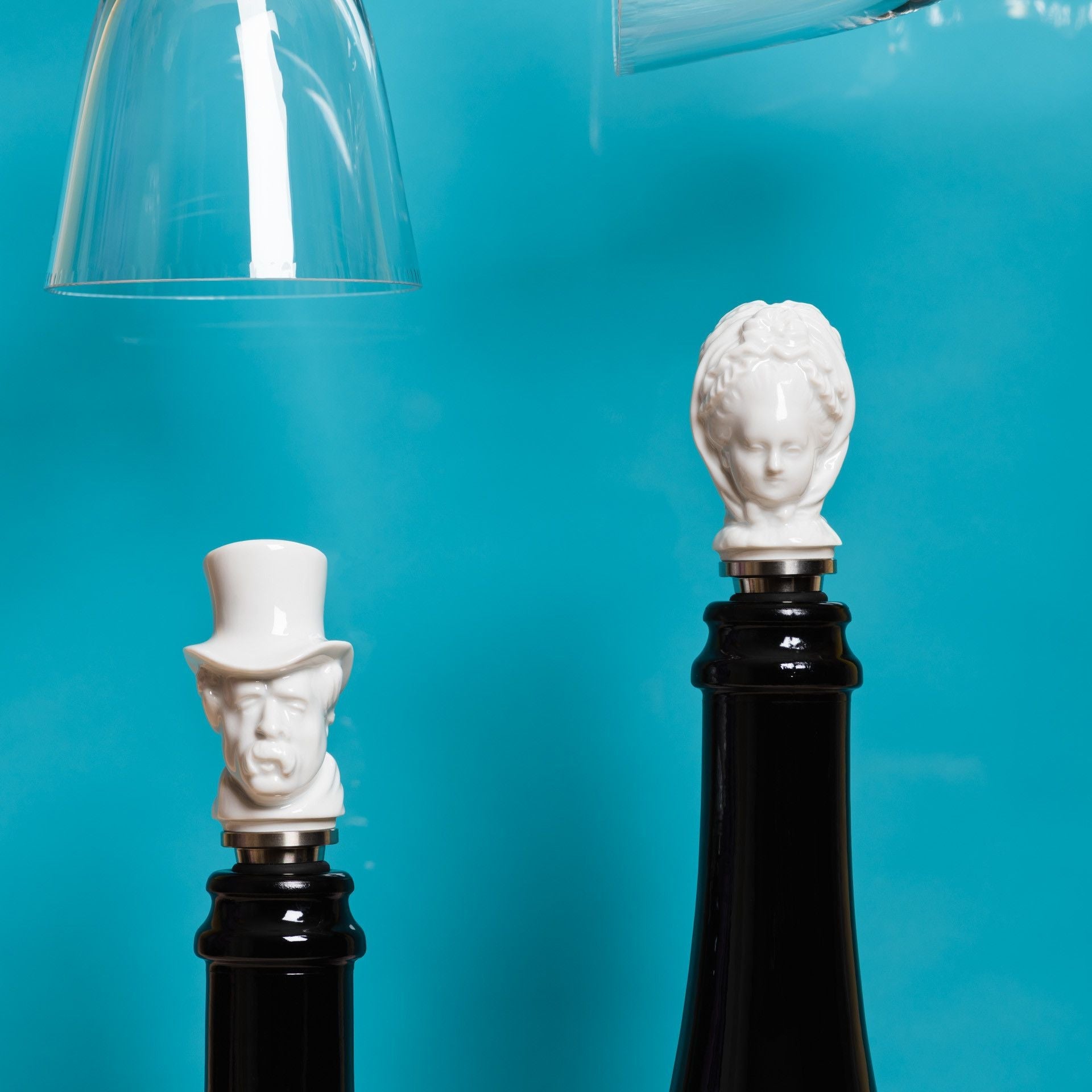 Flaschenverschluss, Dame mit Rüschenhaube, Weiß, H 11,5 cm | Meissen Bottle Tops 000001 - 83M32 - Meissen Weimar
