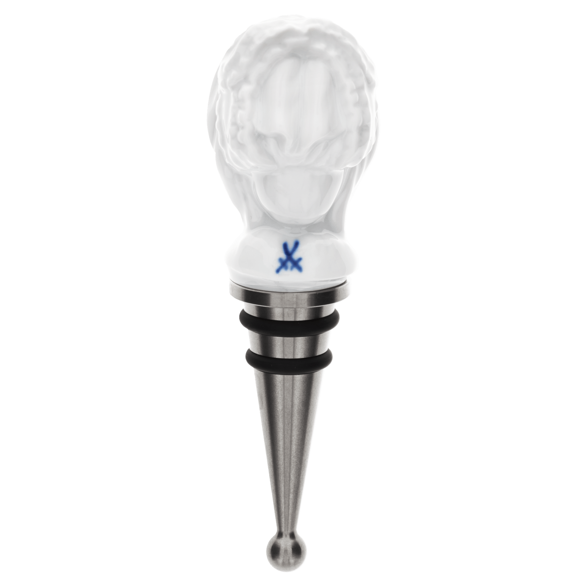 Flaschenverschluss, Dame mit Rüschenhaube, Weiß, H 11,5 cm | Meissen Bottle Tops 000001 - 83M32 - Meissen Weimar