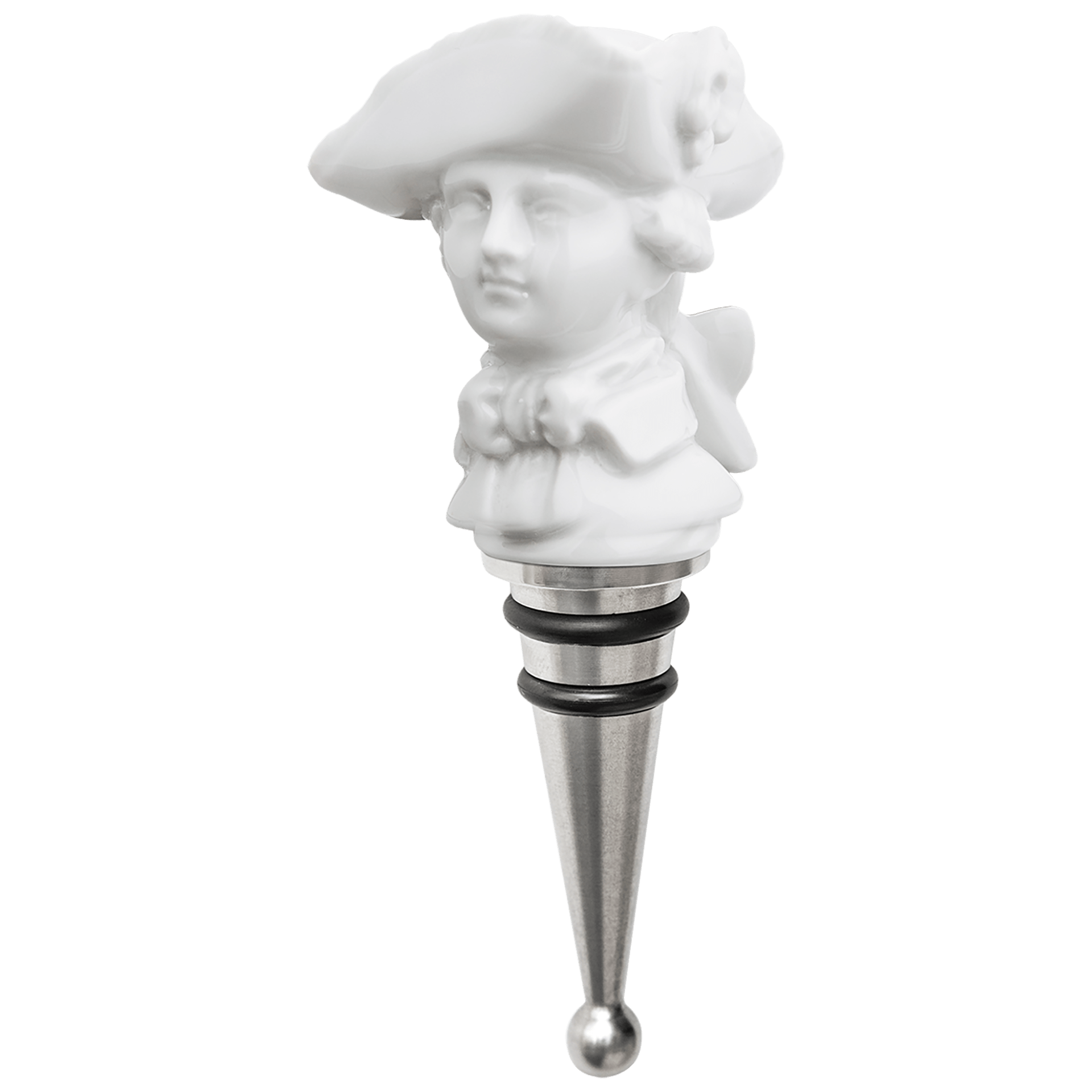 Flaschenverschluss, Kavalier, Weiß, H 11 cm | Meissen Bottle Tops 000001 - 83M38 - Meissen Weimar