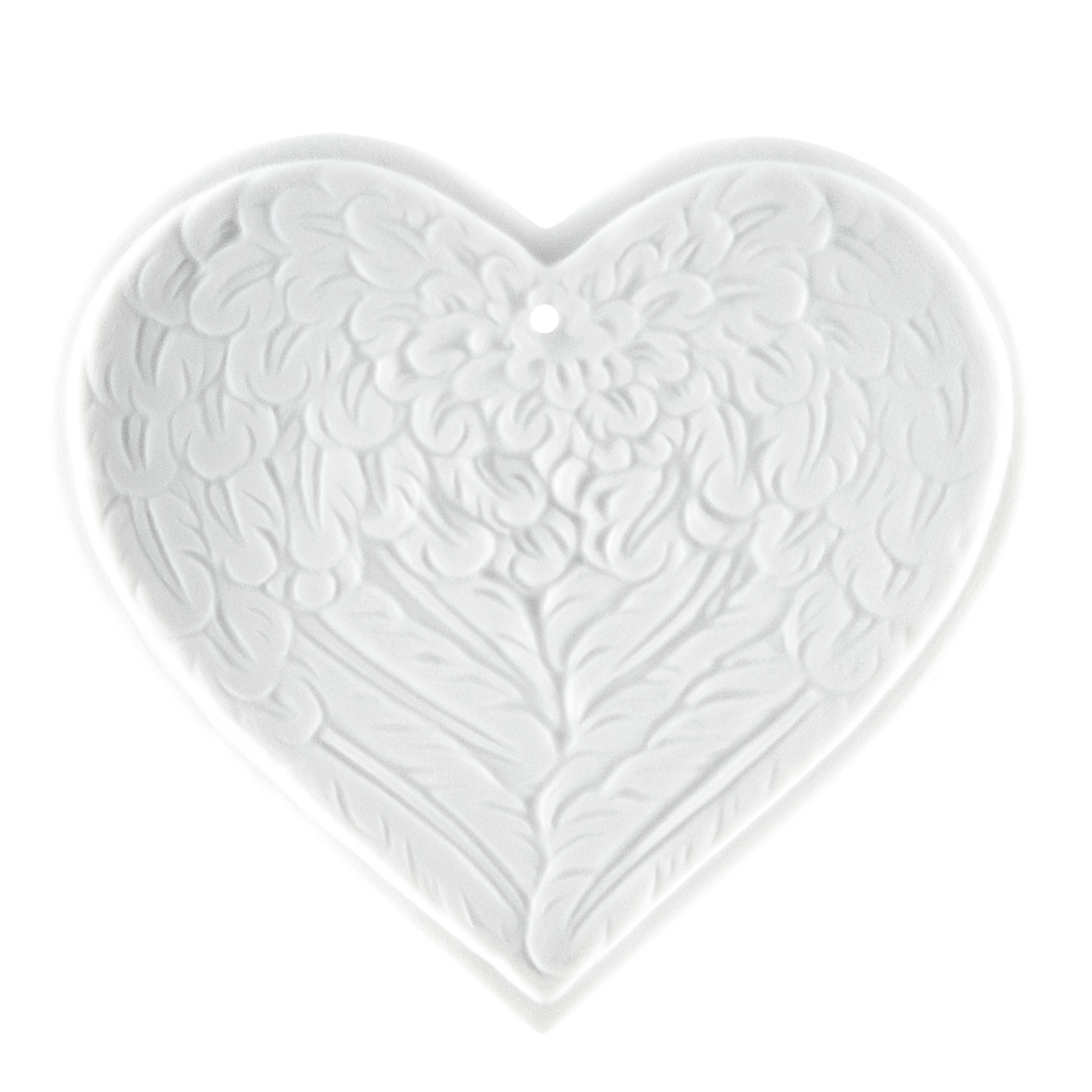 Flügelherz, groß, Medaillen, weiß, H 6 cm | Meissen Zweigschmuck Weihnachtskollektion 000003-98F11 - Meissen Weimar