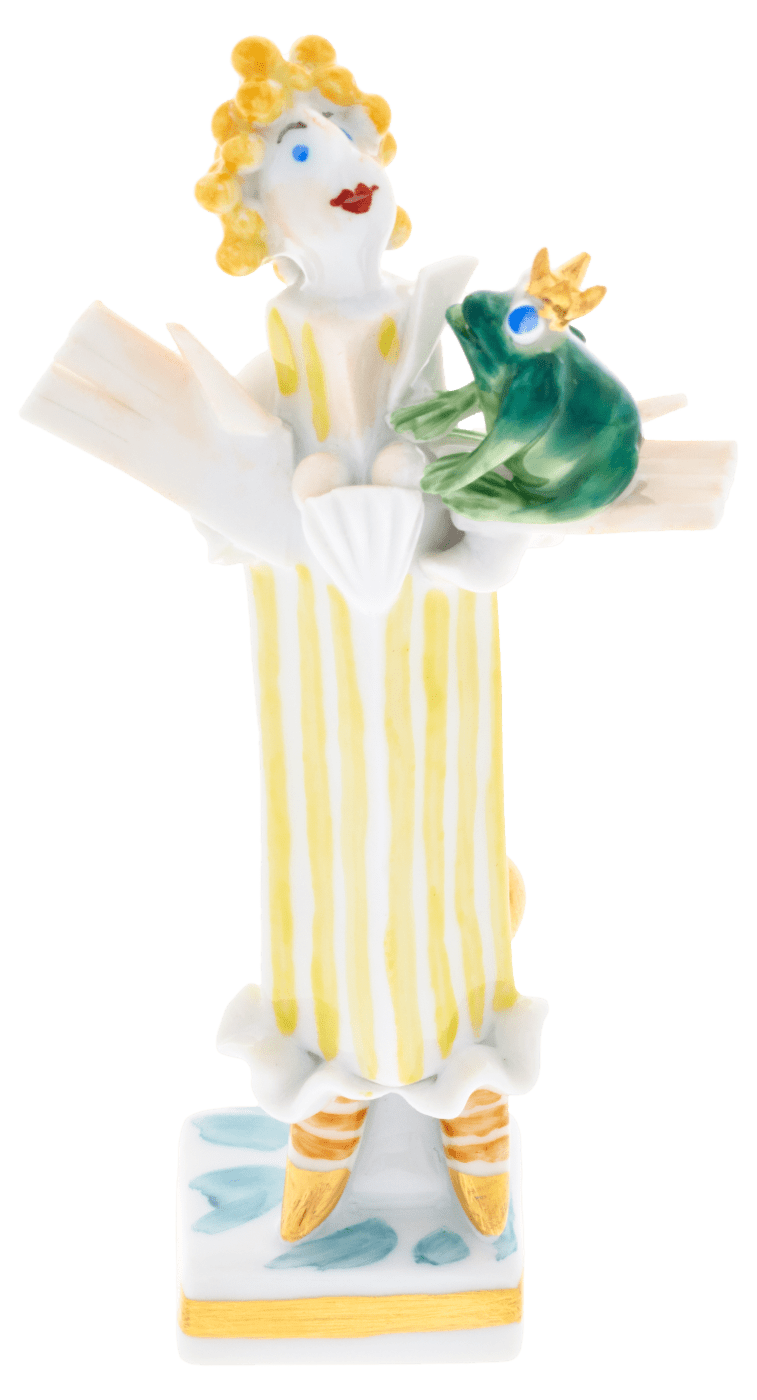 Froschkönig, Bunt und gold staffiert - , H 10 cm | Meissen Miniaturfiguren - Edition 900300 - 81995 - Meissen Weimar