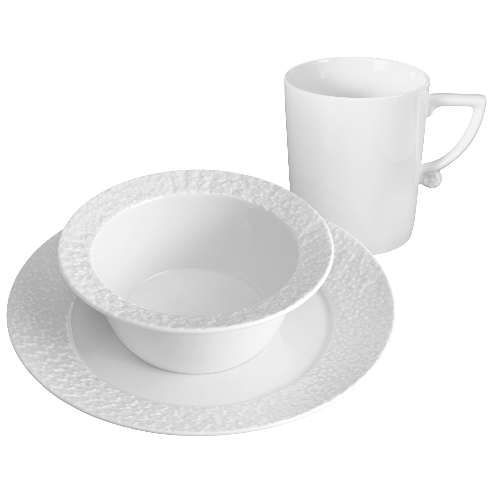 Frühstücks - Set, Weiß, Ø 22 cm, 3 - teilig | Meissen No.41 Royal Blossom 000001 - c4236 - Meissen Weimar